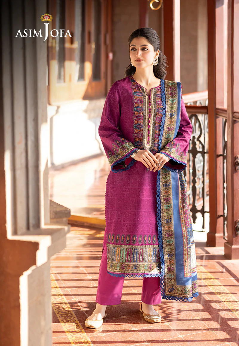 Asim Jofa Unstitched 3 Piece Winter Suit-AJUW-51 - Image 5
