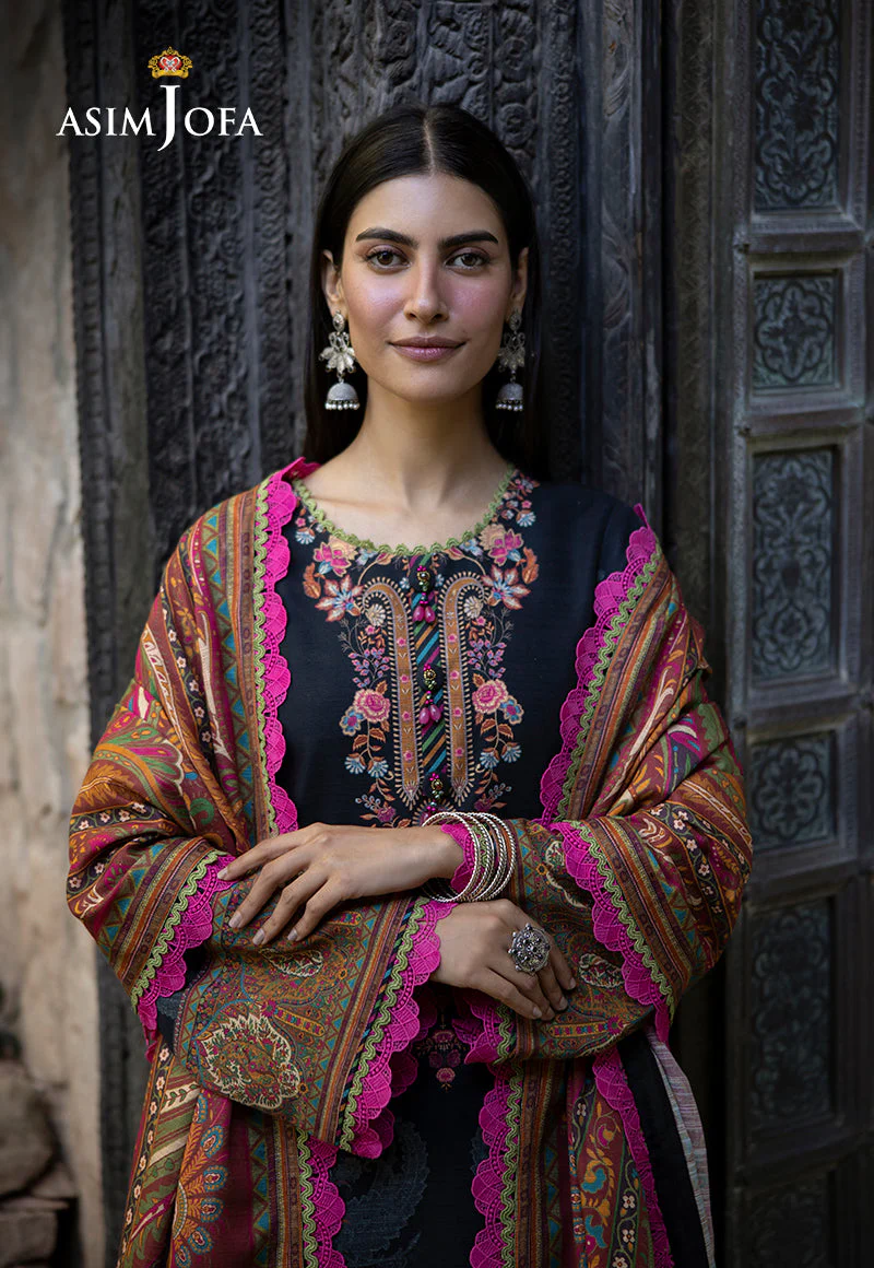 Asim Jofa Unstitched 3 Piece Winter Suit-AJUW-60 - Image 4