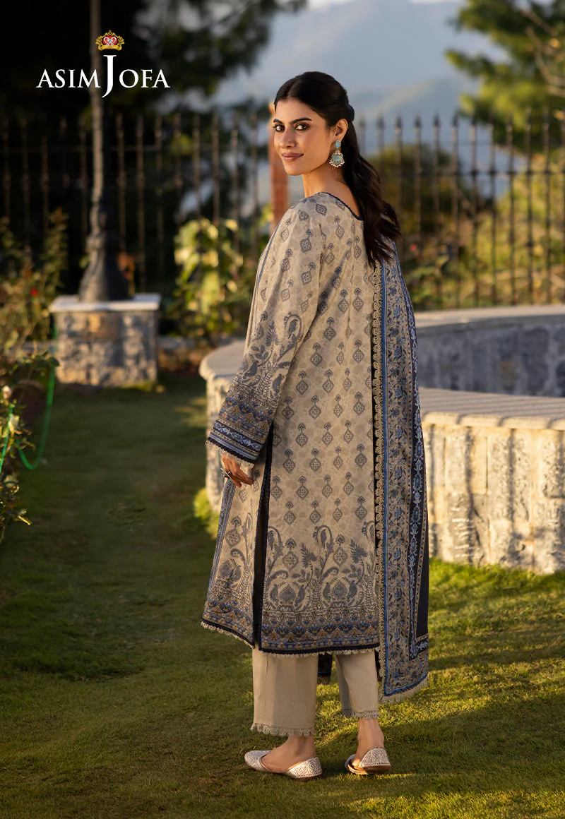 Asim Jofa Unstitched 3 Piece Winter Suit-AJUW-61 - Image 3