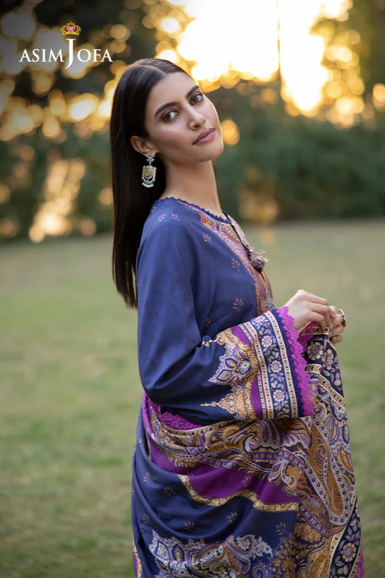 Asim Jofa Unstitched 3 Piece Winter Suit-AJUW-67 - Image 2