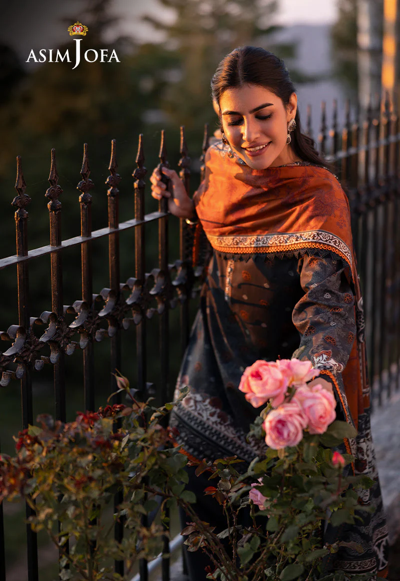 Asim Jofa Unstitched 3 Piece Winter Suit-AJUW-70 - Image 2