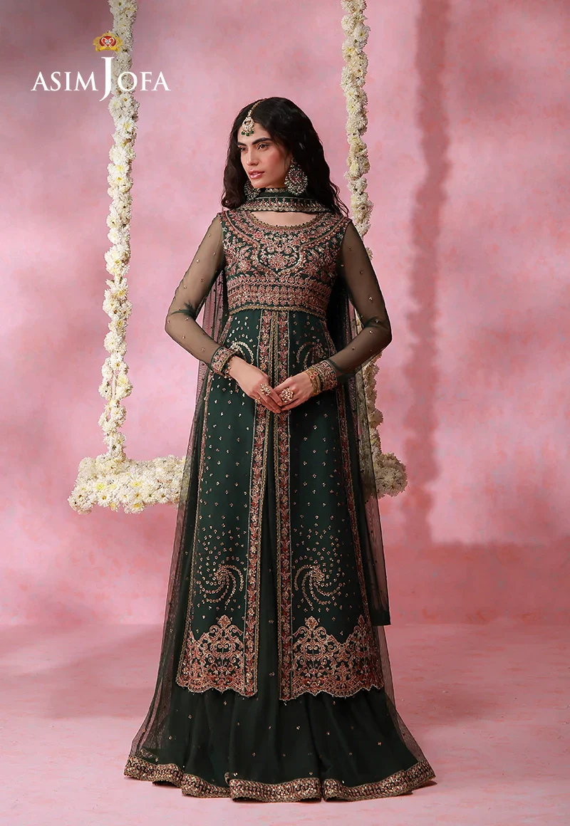 Asim Jofa Unstitched 3 Piece Festive Formals Suit-AJULFI-02 Embroidered Net Unstitched 3 Pcs
