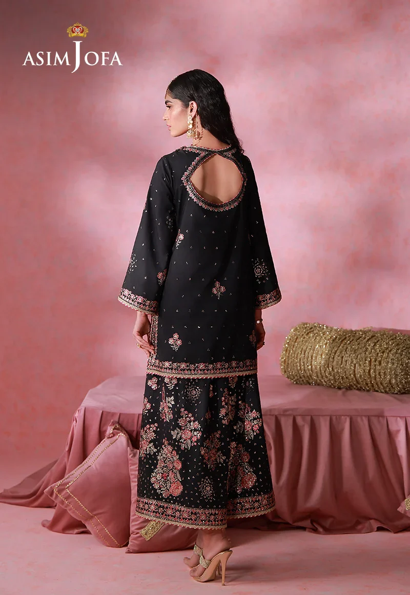Asim Jofa Unstitched 2 Piece Festive Formals Suit-AJULFI-07 Embroidered Silk Unstitched 2 Pcs - Image 6