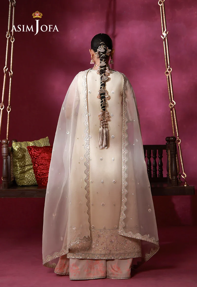 Asim Jofa Unstitched 3 Piece Festive Formals Suit-AJULFI-08 Embroidered Organza Unstitched 3 Pcs - Image 7