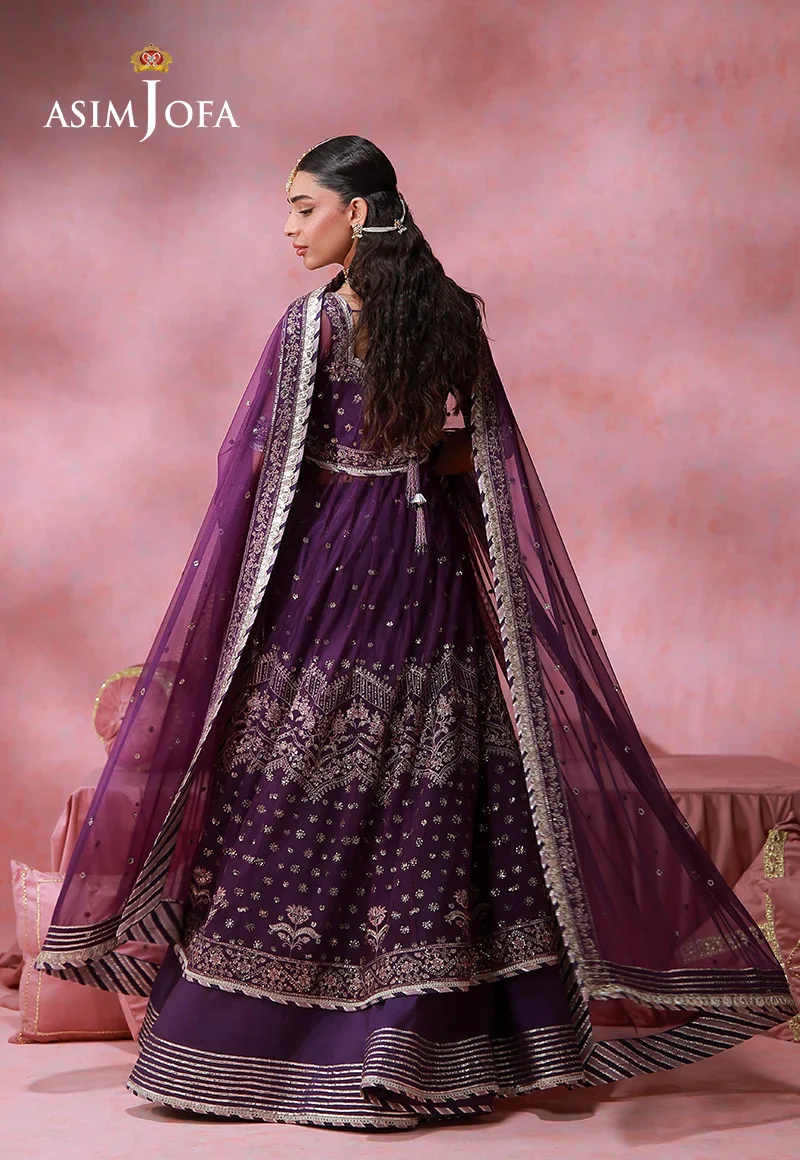 Asim Jofa Unstitched 2 Piece Festive Formals Suit-AJULFI-09 Embroidered Net Unstitched 2 Pcs - Image 7
