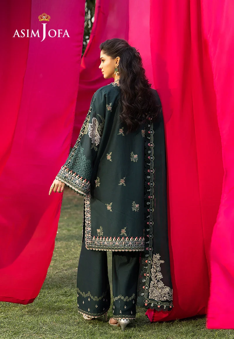 Asim Jofa Unstitched 3 Piece Luxury Lawn Suit-AJULW-06 Embroidered Lawn Unstitched 3 Pcs - Image 3