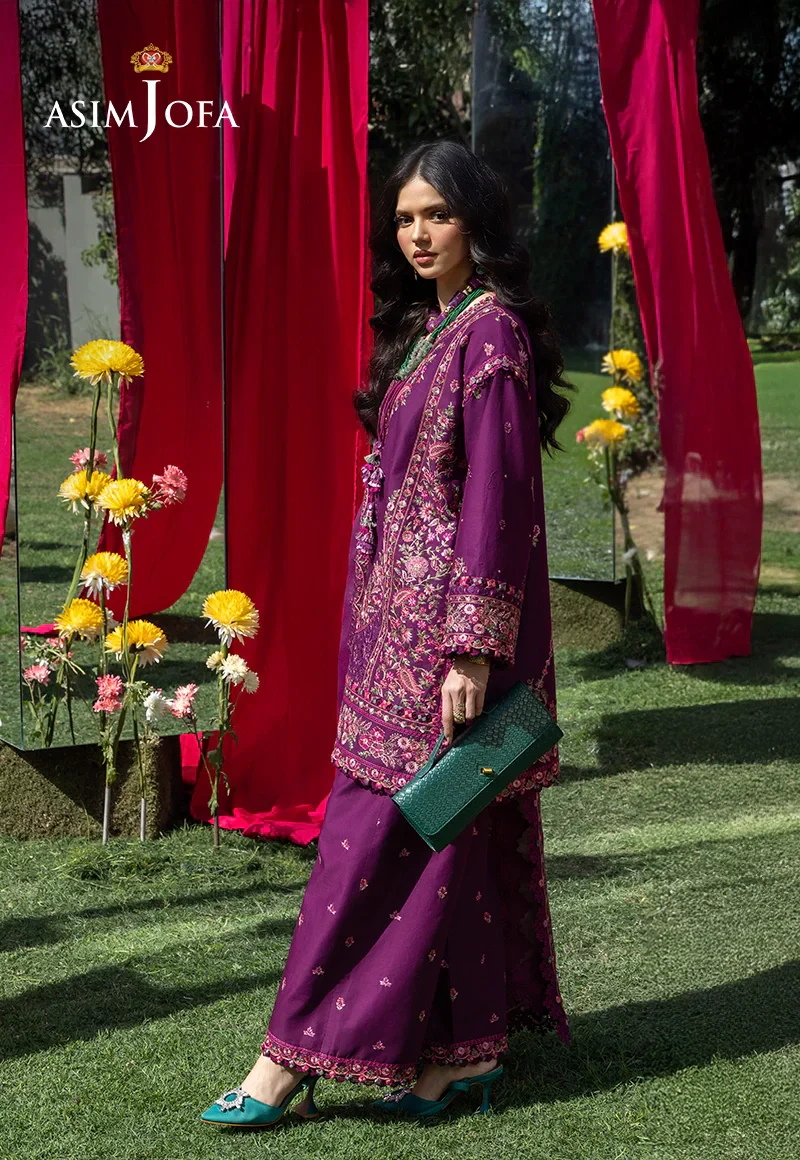 Asim Jofa Unstitched 3 Piece Luxury Lawn Suit-AJULW-07 Embroidered Lawn Unstitched 3 Pcs - Image 6