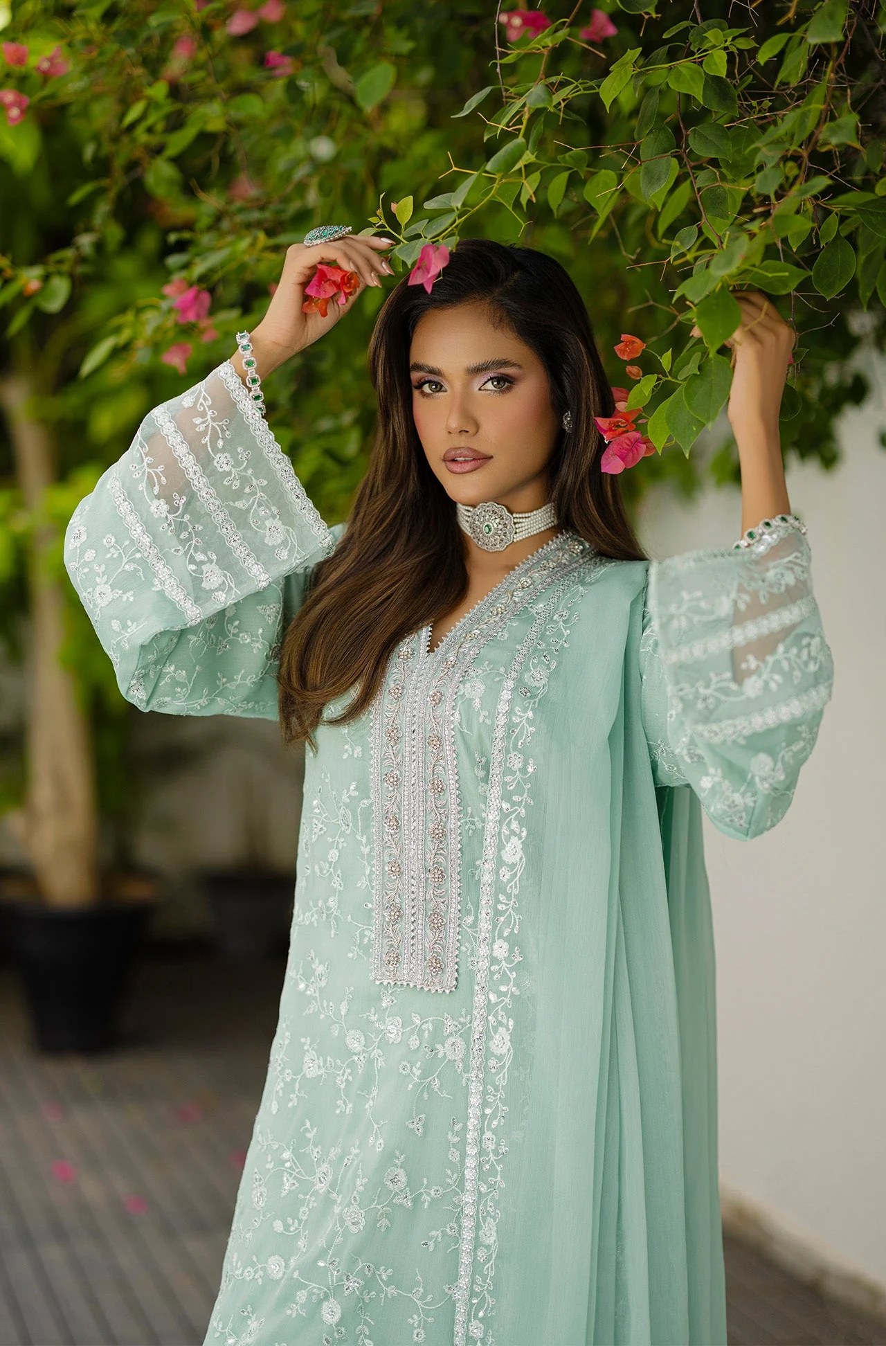 Pastel Aesthetics Festive By Asma & Sidra Stitched Formals Suit-JADE VINE - Image 5