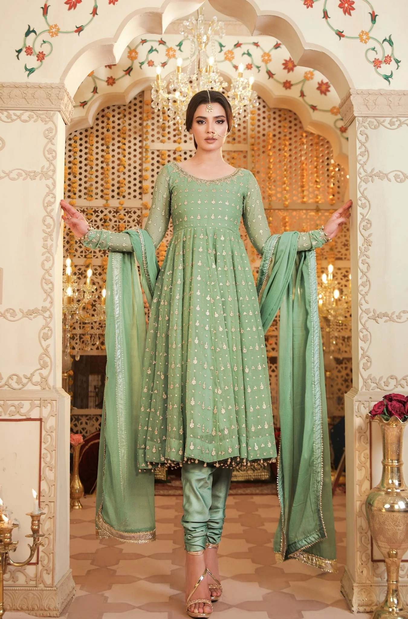 Kalidaar Frocks By Asma & Sidra Stitched Formals Suit-MASAKALI - Image 8