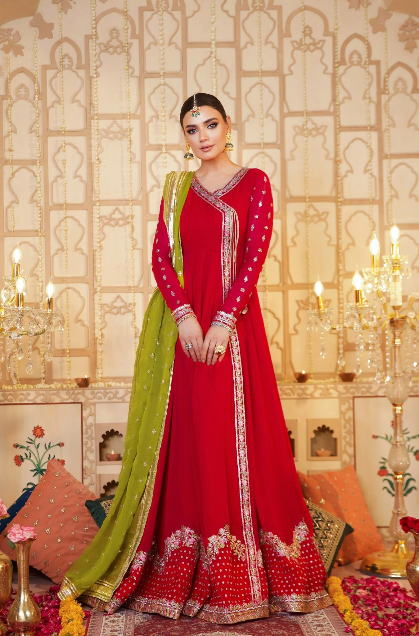 Kalidaar Frocks By Asma & Sidra Stitched Formals Suit-Raspberry - Image 3