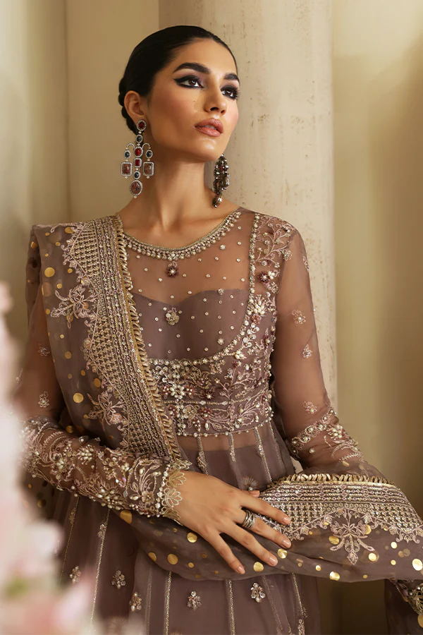 Nyra Unstitched 3 Piece Wedding Festive Suit-Aster - Image 5