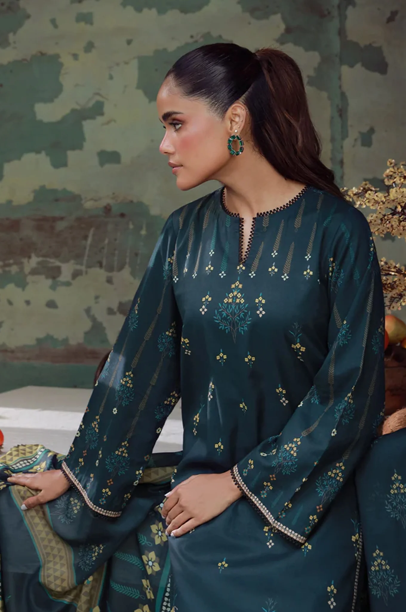 Elara By Sahar Unstitched 3 Piece Printed Cambric Fall Suit-AW1-25-03-UNS - Image 2