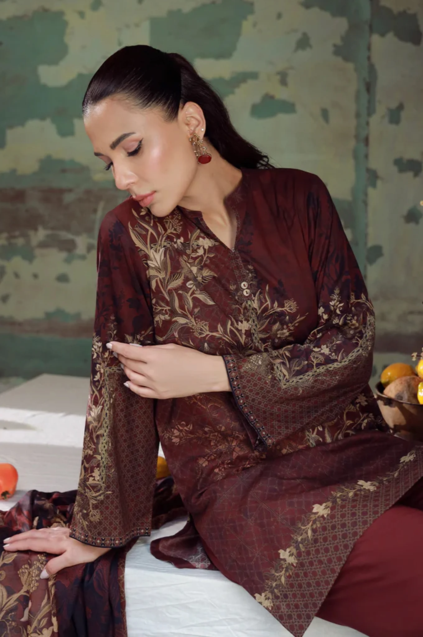 Elara By Sahar Unstitched 3 Piece Printed Cambric Fall Suit-AW1-25-06-UNS - Image 2