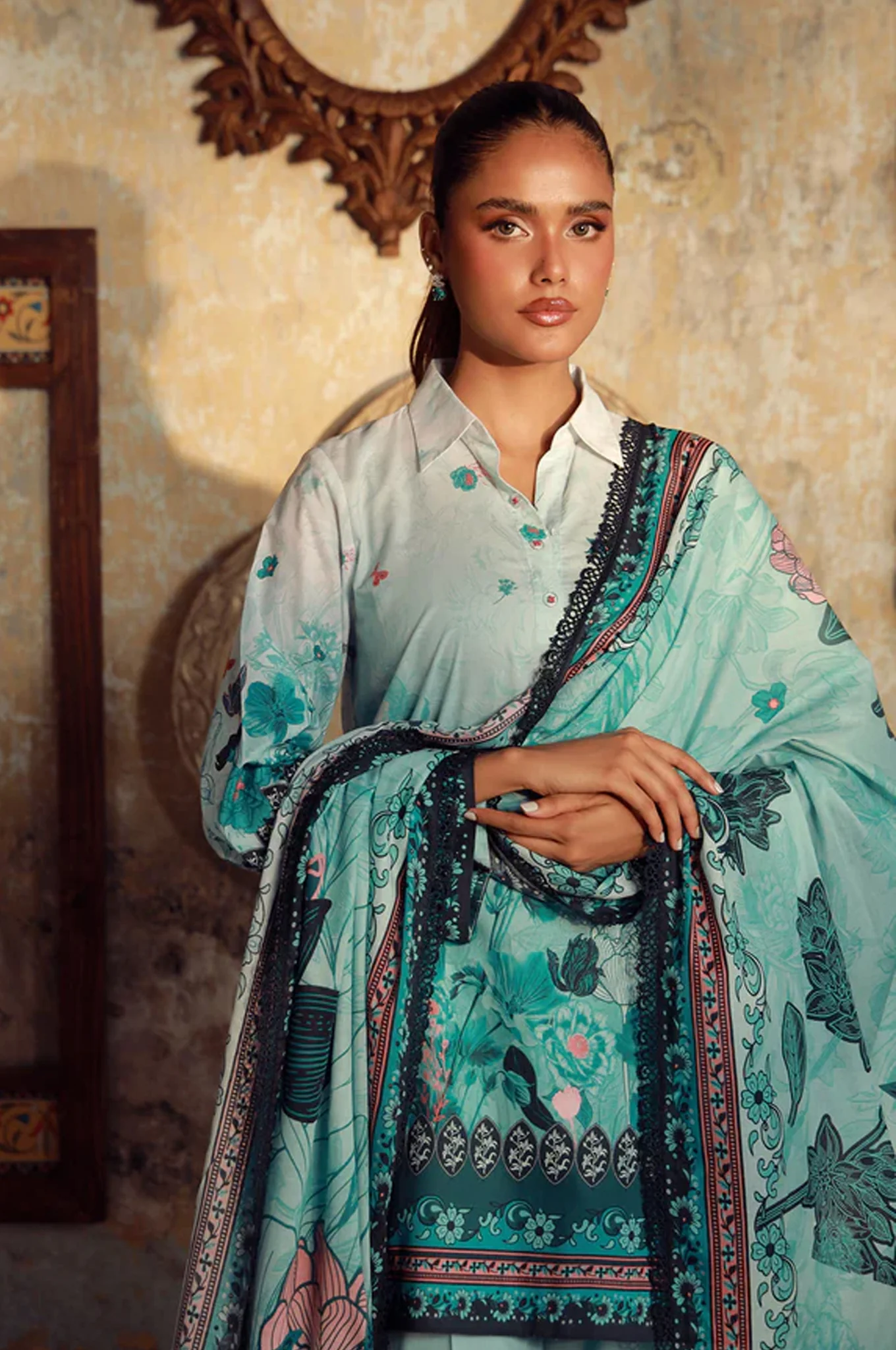 Elara By Sahar Unstitched 3 Piece Printed Cambric Fall Suit-AW1-25-10-UNS - Image 2