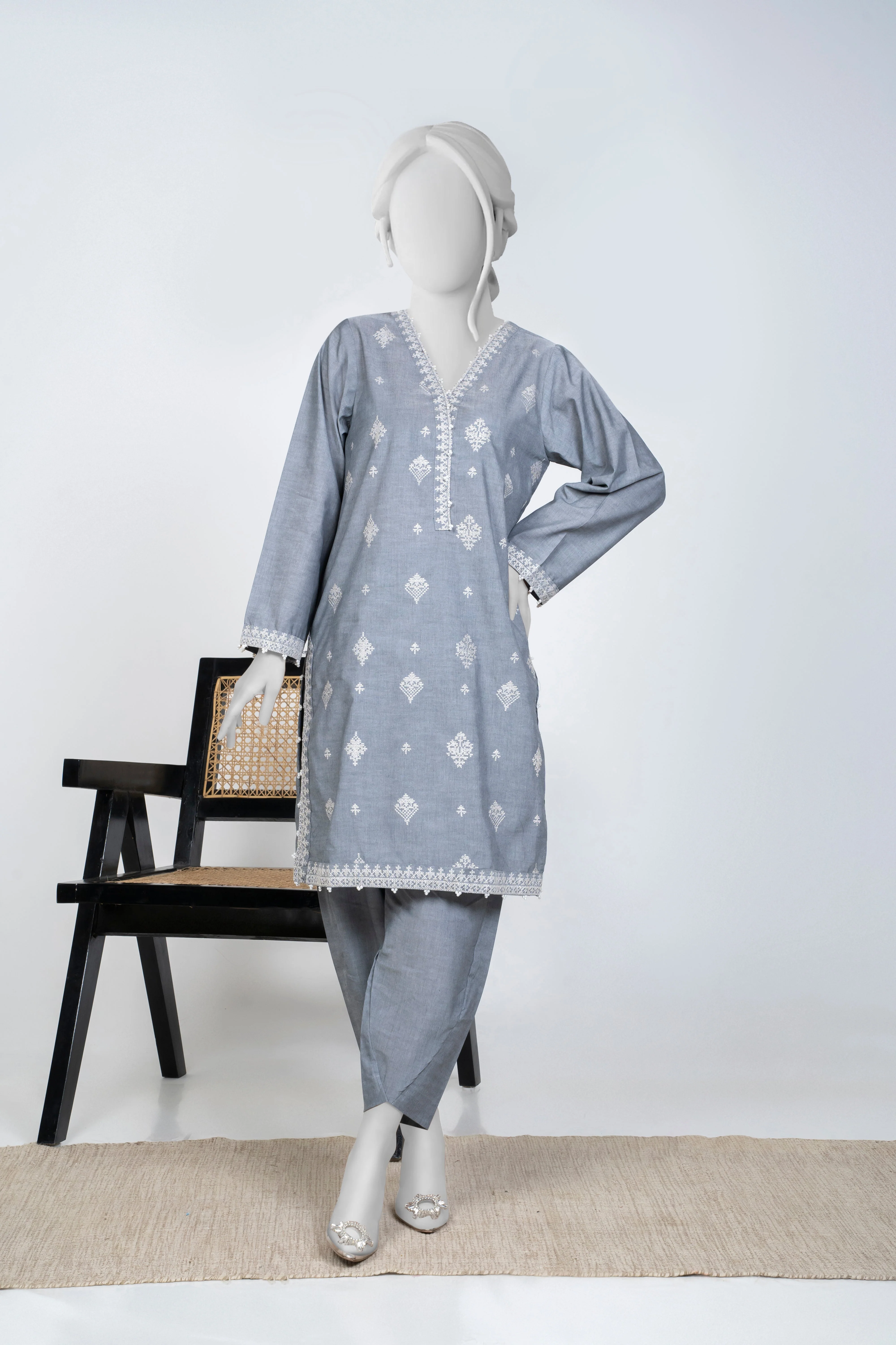 Chambray By Ayla Studio Solid Co Ords Winter Suit-EAE210105B