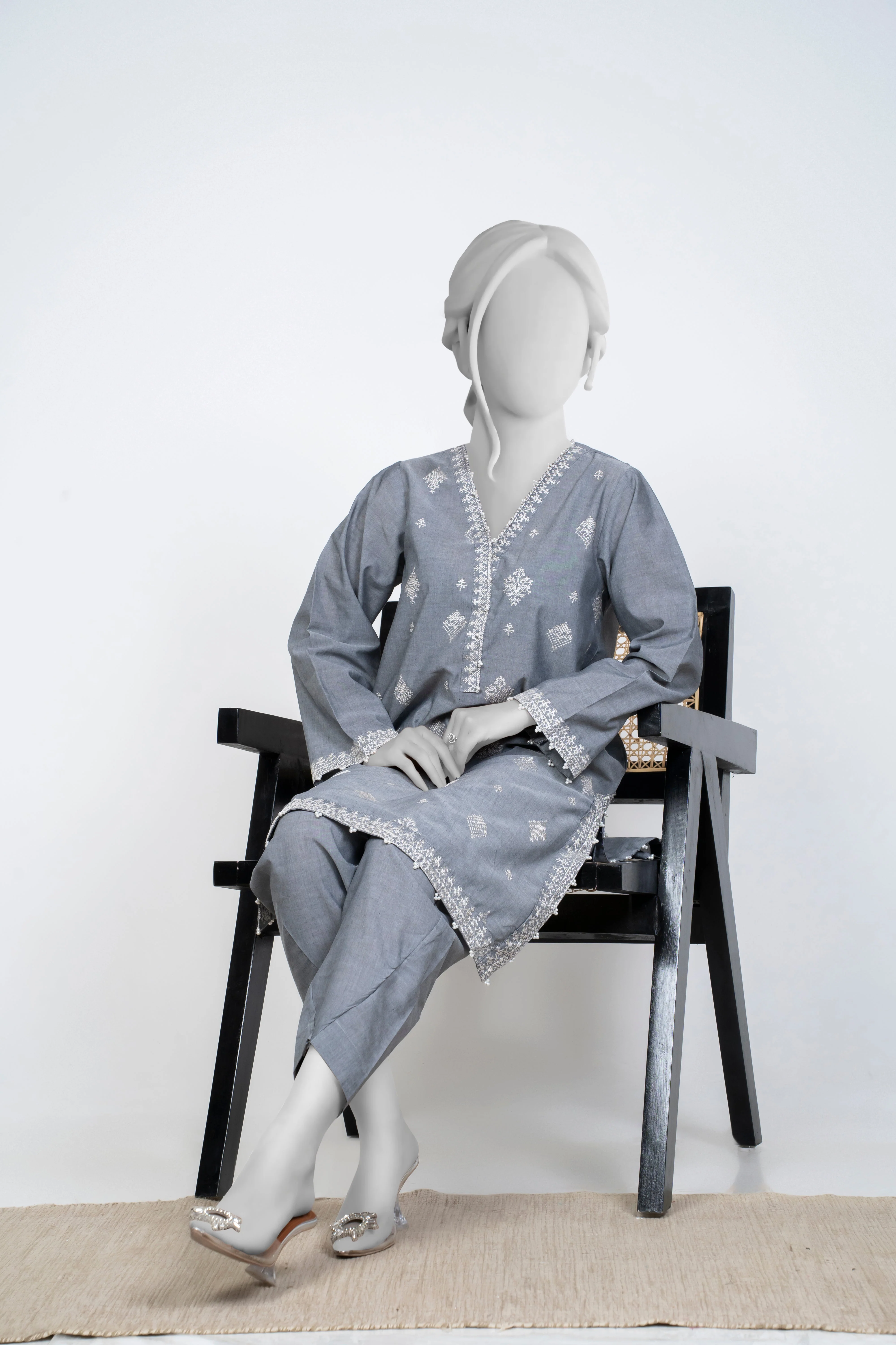 Chambray By Ayla Studio Solid Co Ords Winter Suit-EAE210105B - Image 5