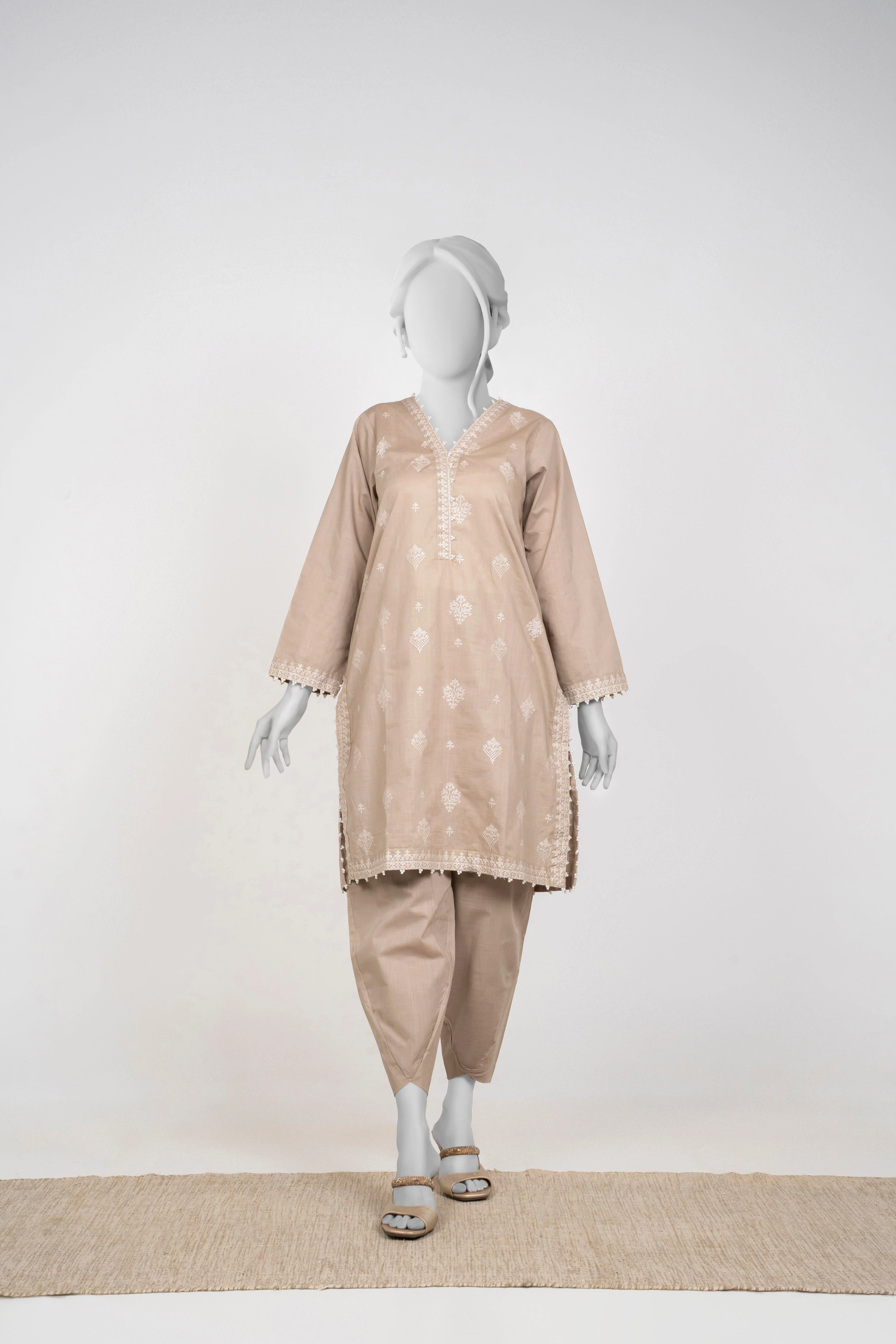 Chambray By Ayla Studio Solid Co Ords Winter Suit-EAE210105C - Image 5