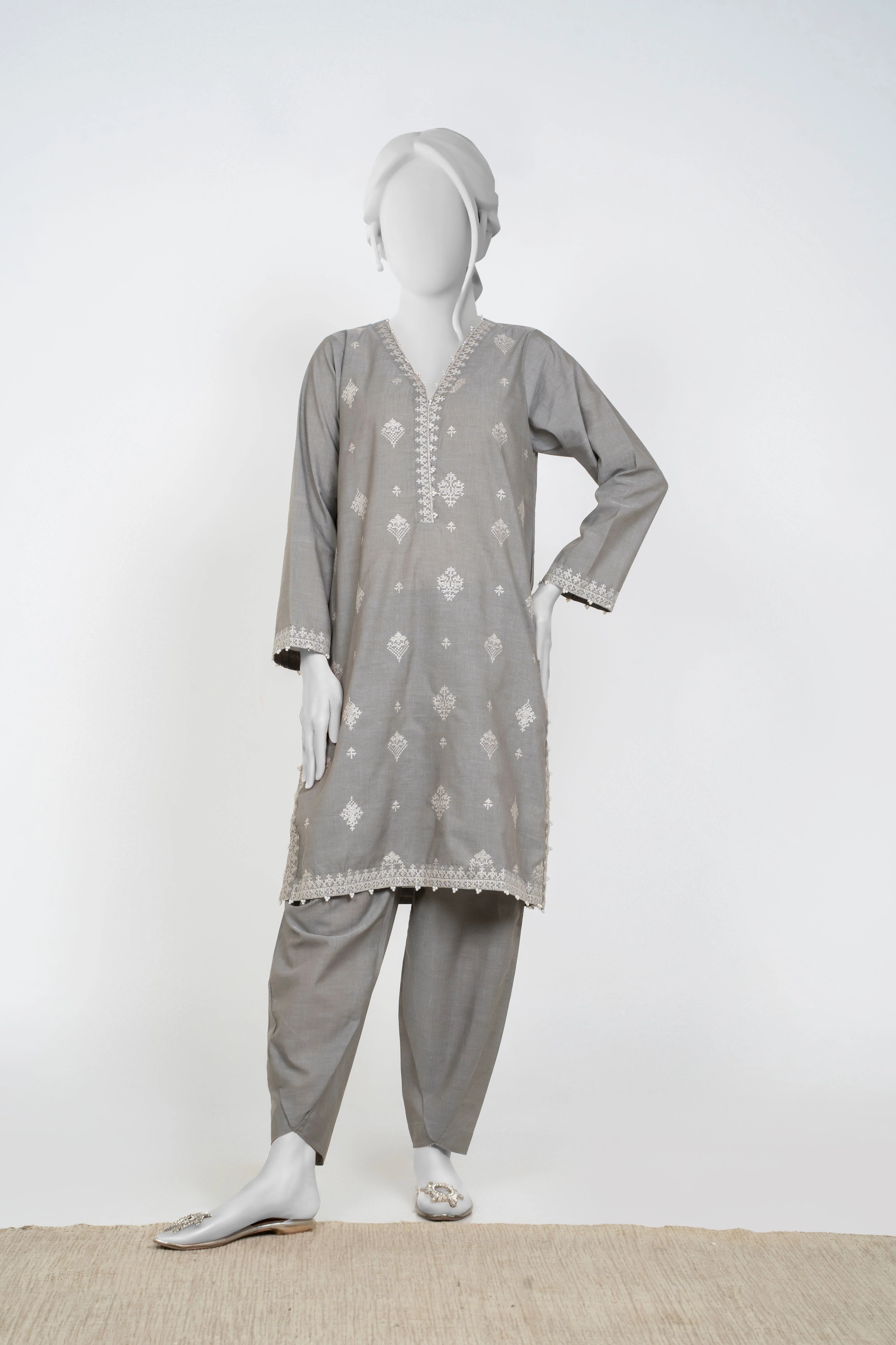 Chambray By Ayla Studio Solid Co Ords Winter Suit-EAE210105H - Image 3