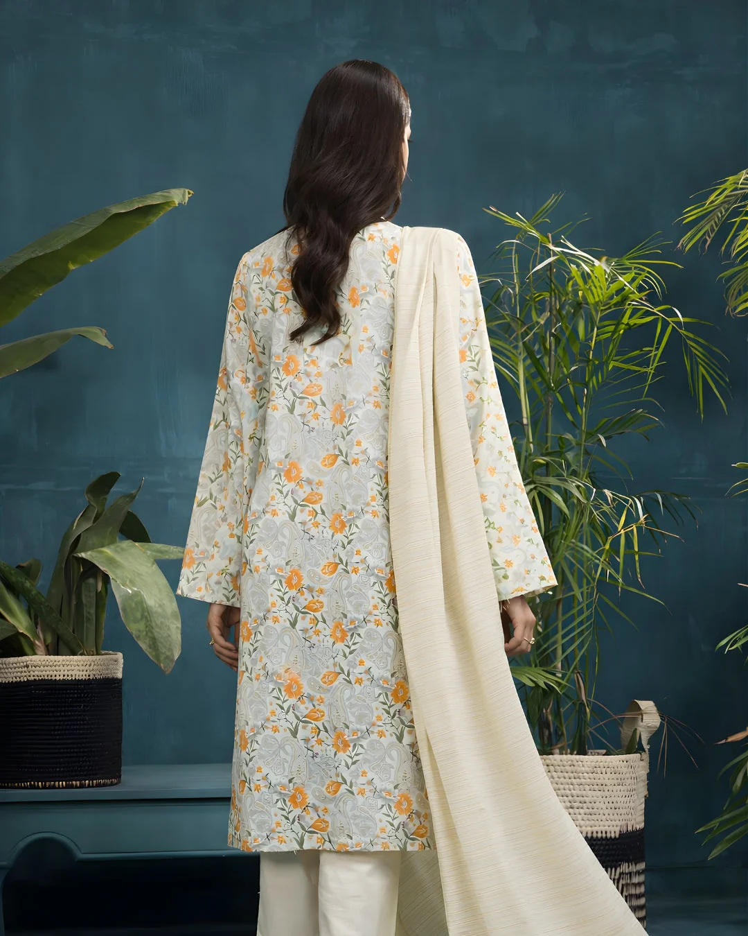 Ayla Studio Stitched 3 Piece Luxe Eid Jacquard Festive Lawn Suit-Sunehri Subah - Image 4