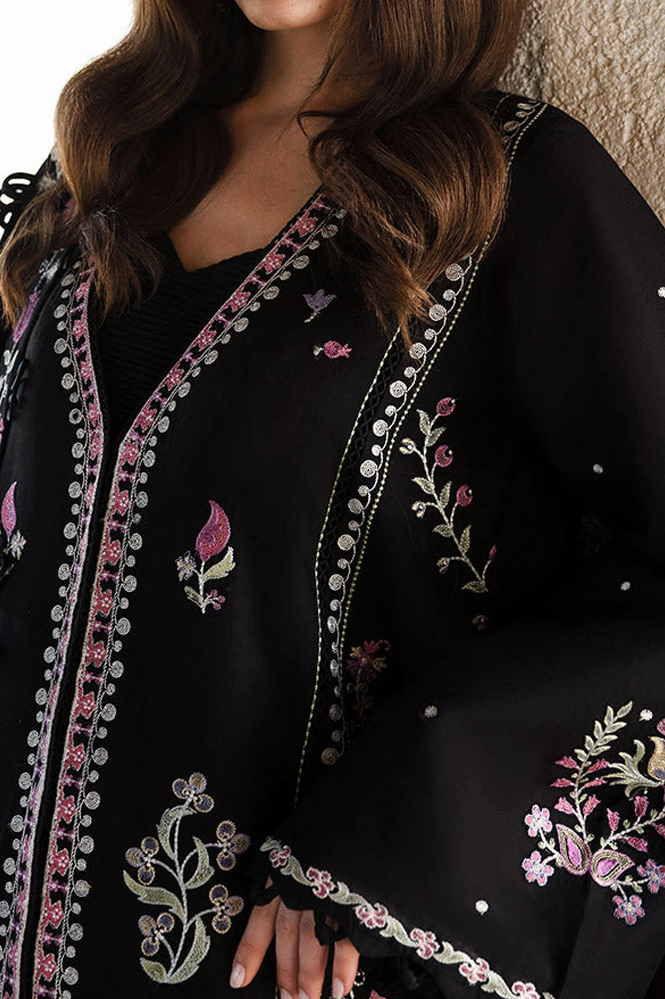 Aylin By Republic Unstitched 3 Piece Emb Lawn Summer Suit-D-01-A-Muguet - Image 2