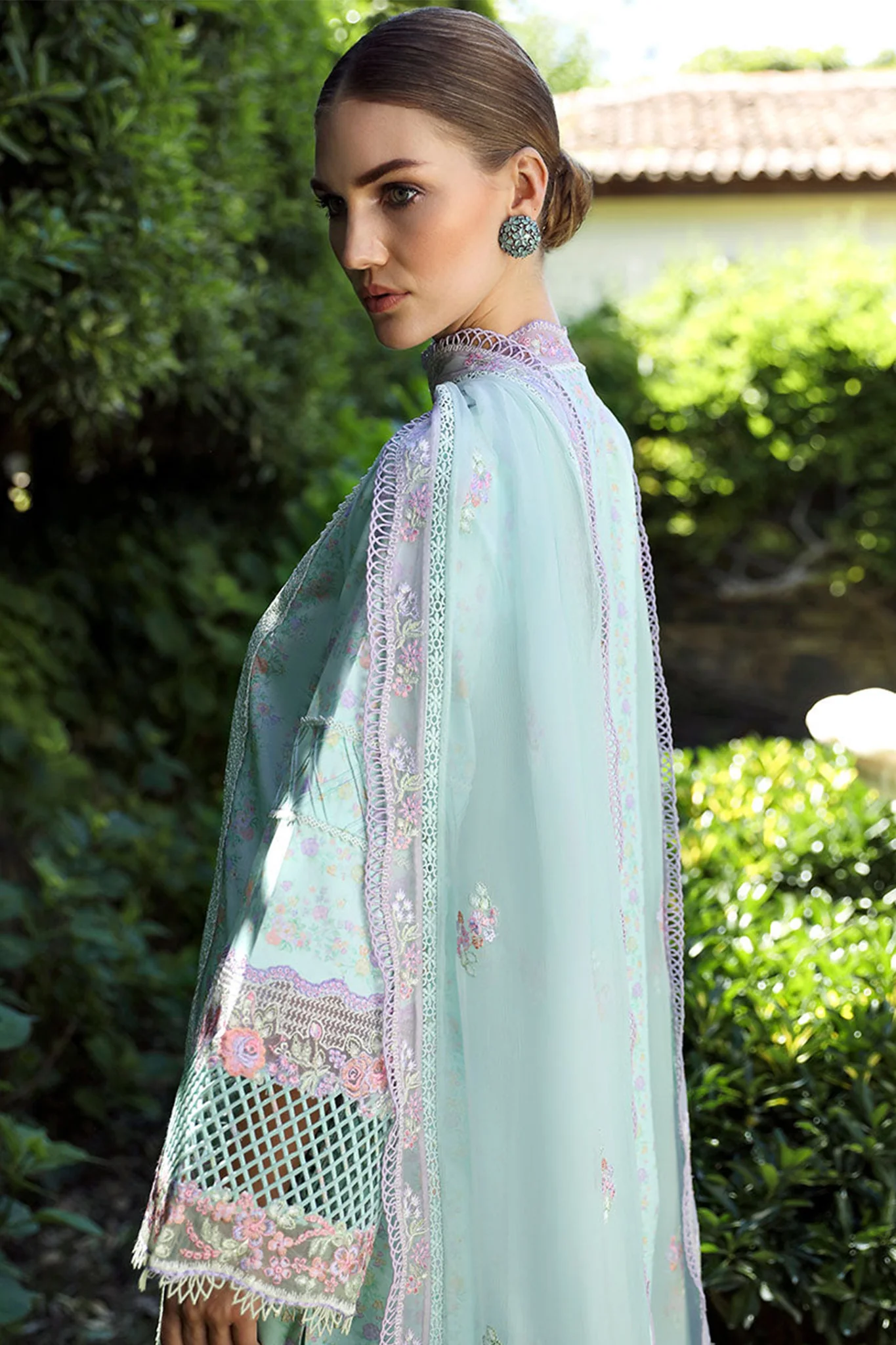 Aylin By Republic Unstitched 3 Piece Emb Lawn Summer Suit-D-08-A-Rosa - Image 2