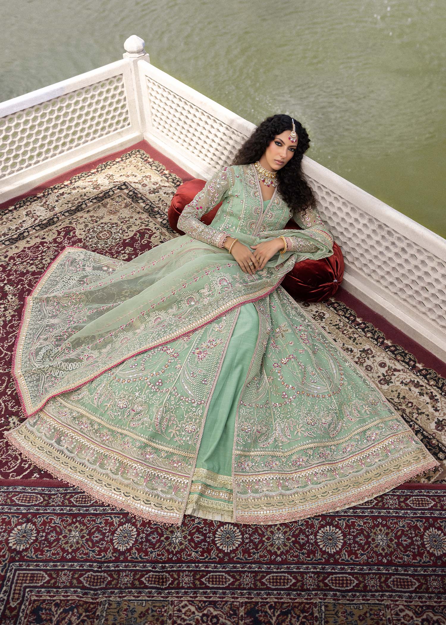 Sardinia Unstitched 3 Piece Bridal Collection-Bahar Bano - Image 5