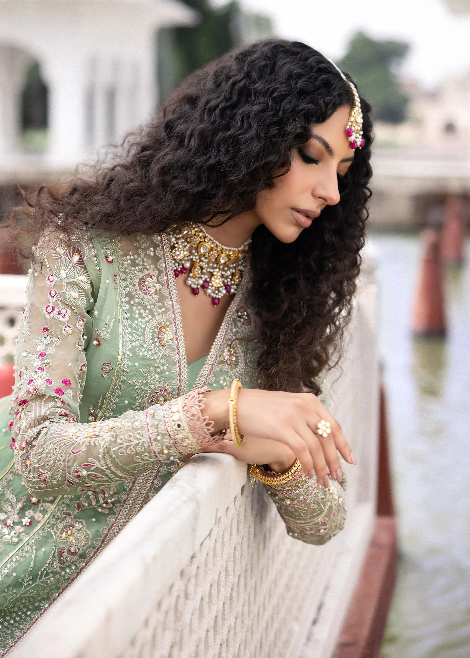 Sardinia Unstitched 3 Piece Bridal Collection-Bahar Bano - Image 8