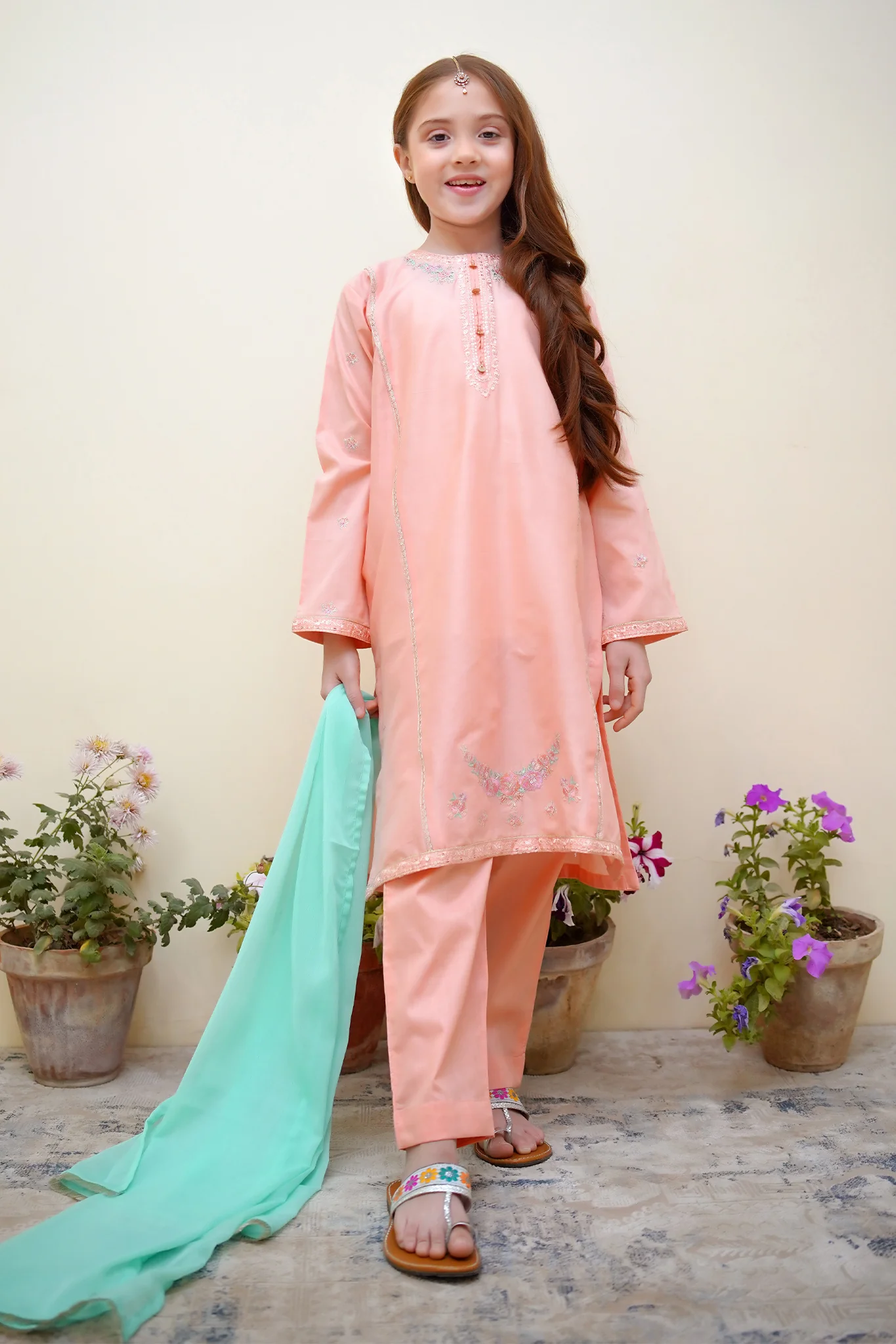 Bahar E Eid by Shanzey Stitched 3 Piece Festive Emb Cotton Collection-SHK-3624 - Image 4