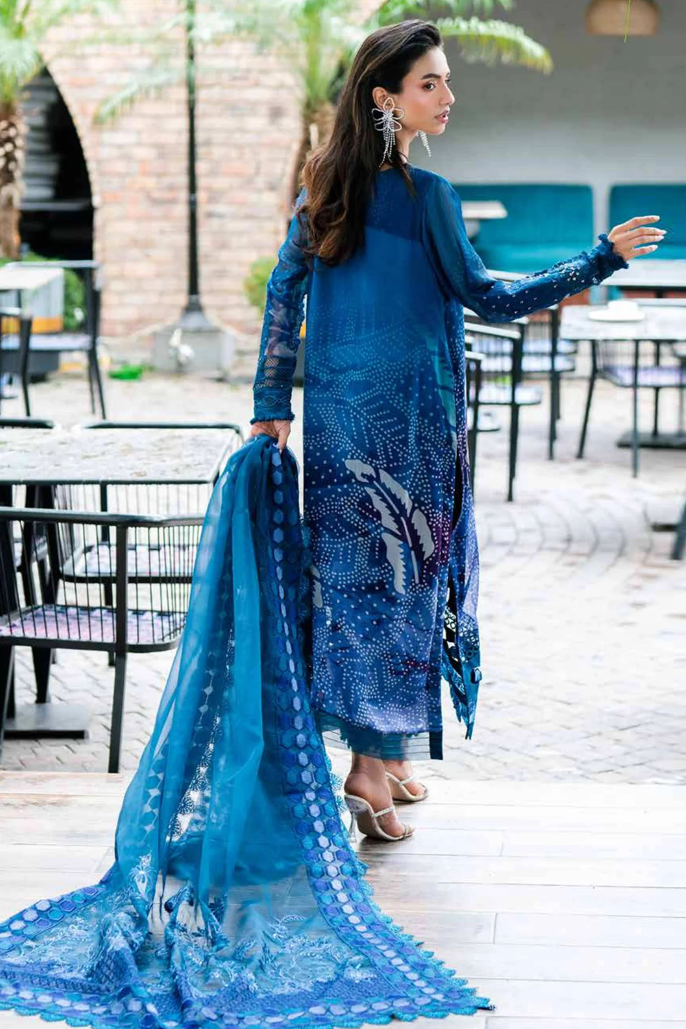 Ballerina by Nureh Unstitched 3 Piece Chiffon Suit-NU2-151 - Image 4