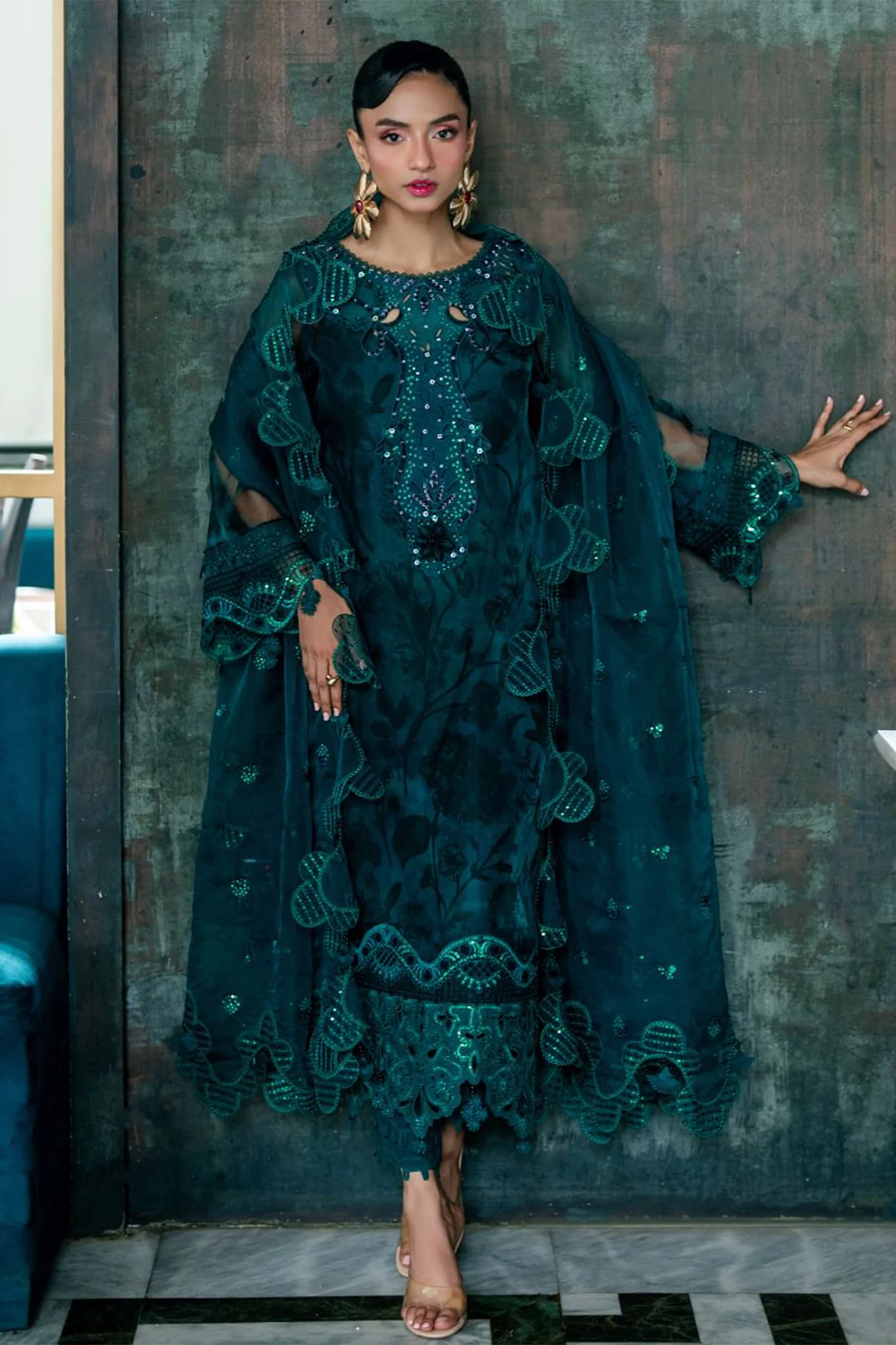 Ballerina by Nureh Unstitched 3 Piece Chiffon Suit-NU2-152