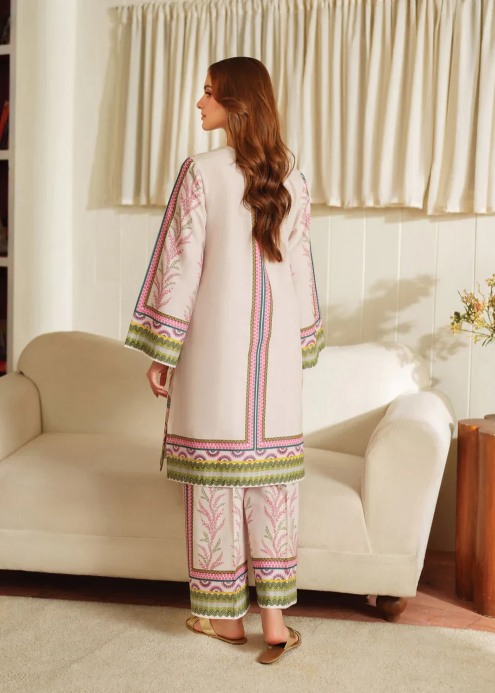 Midway Arts Stitched Co Ords Set Suit-Ballet Pastel Charm Shamoze 2Pc Suit | Elegant Printed Co-ord Set - Image 4
