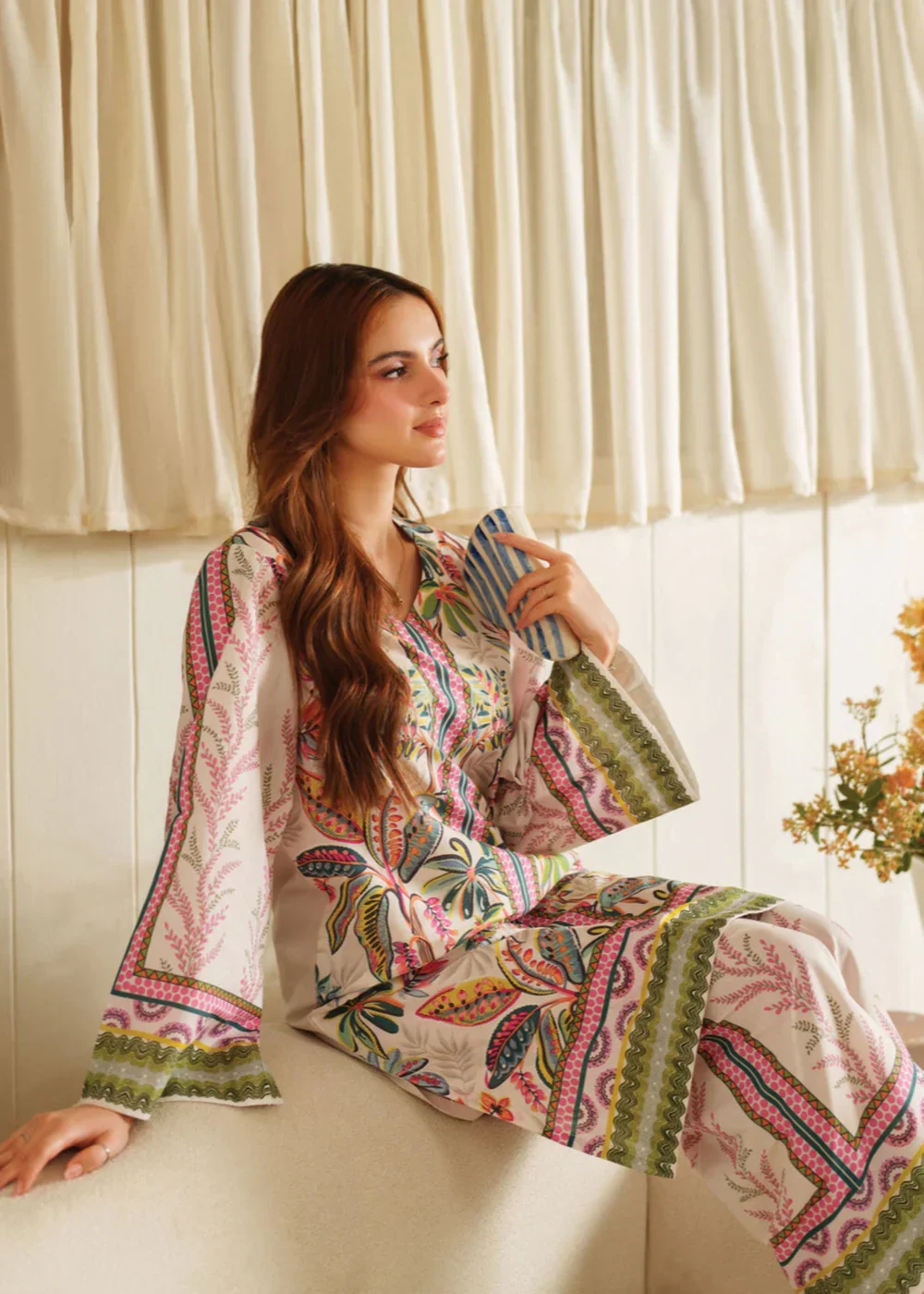 Midway Arts Stitched Co Ords Set Suit-Ballet Pastel Charm Shamoze 2Pc Suit | Elegant Printed Co-ord Set - Image 5