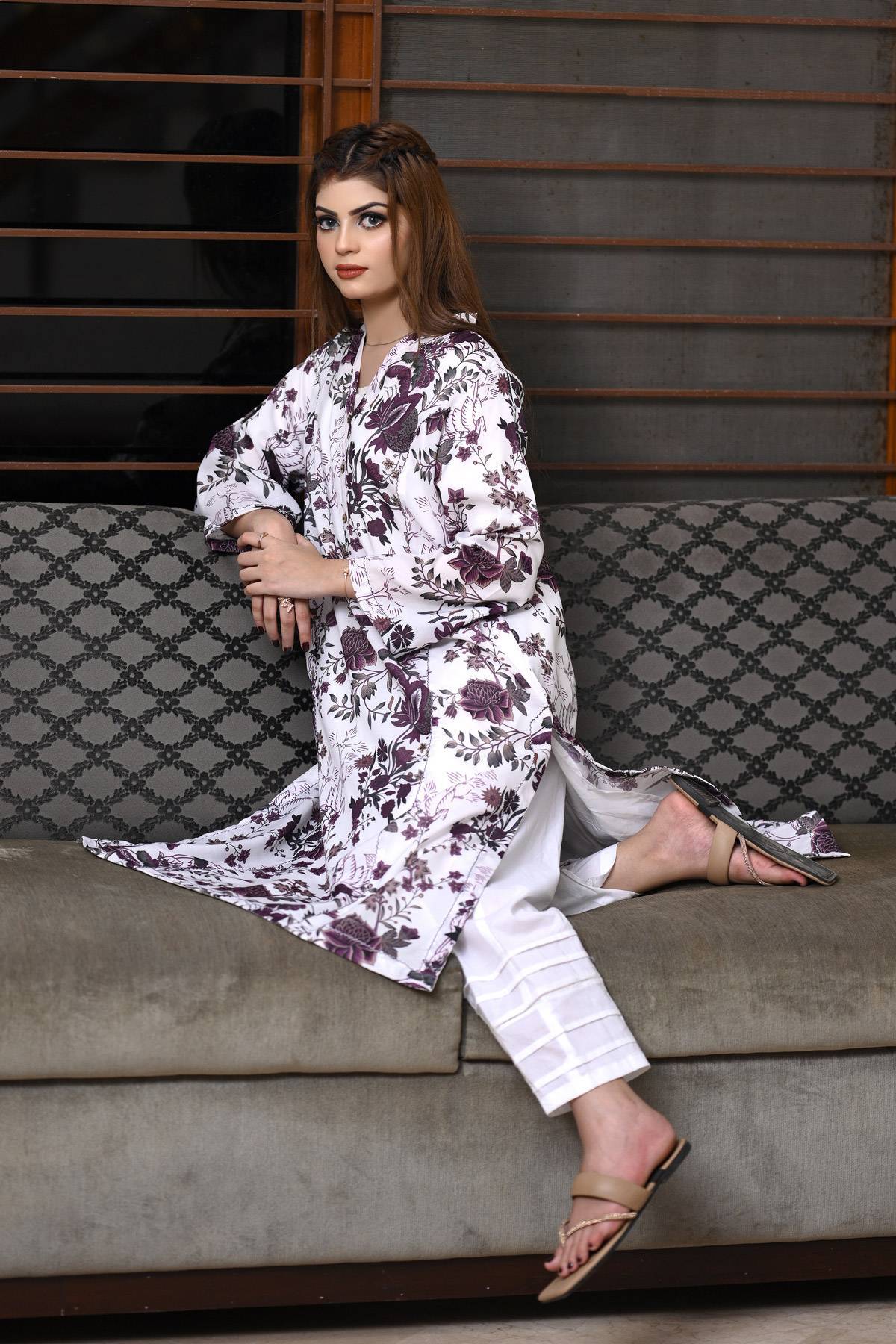 Suitsu Stitched Summer Co Ords Set Drop-1 Suit-Banafshi - Image 2