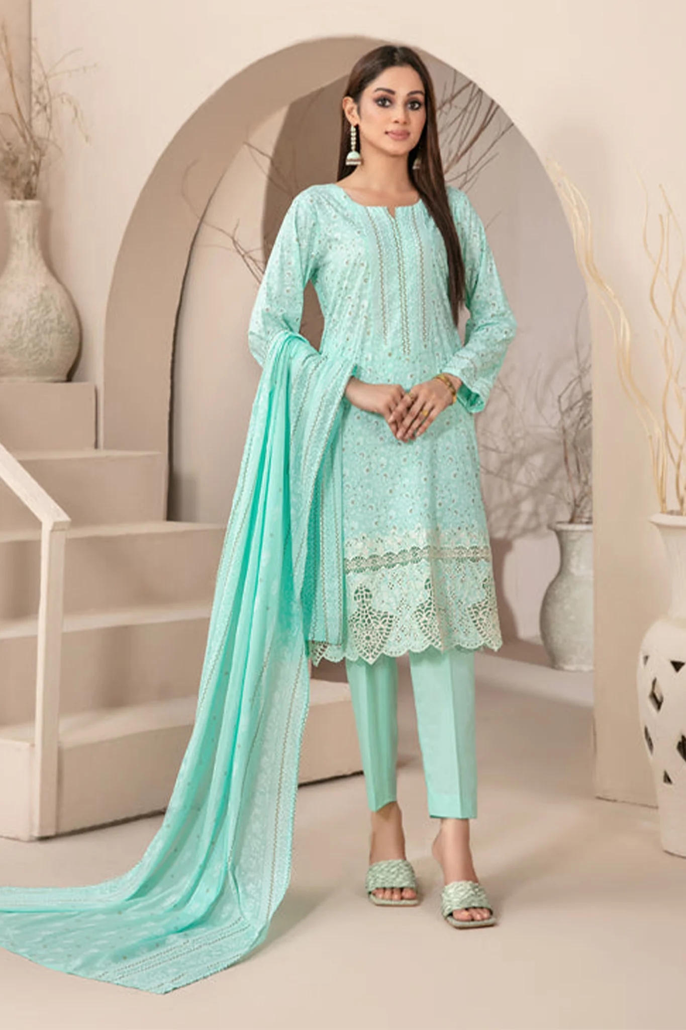 Banah By Tawakkal Unstitched 3 Piece Emb Lawn Suit-D-9113