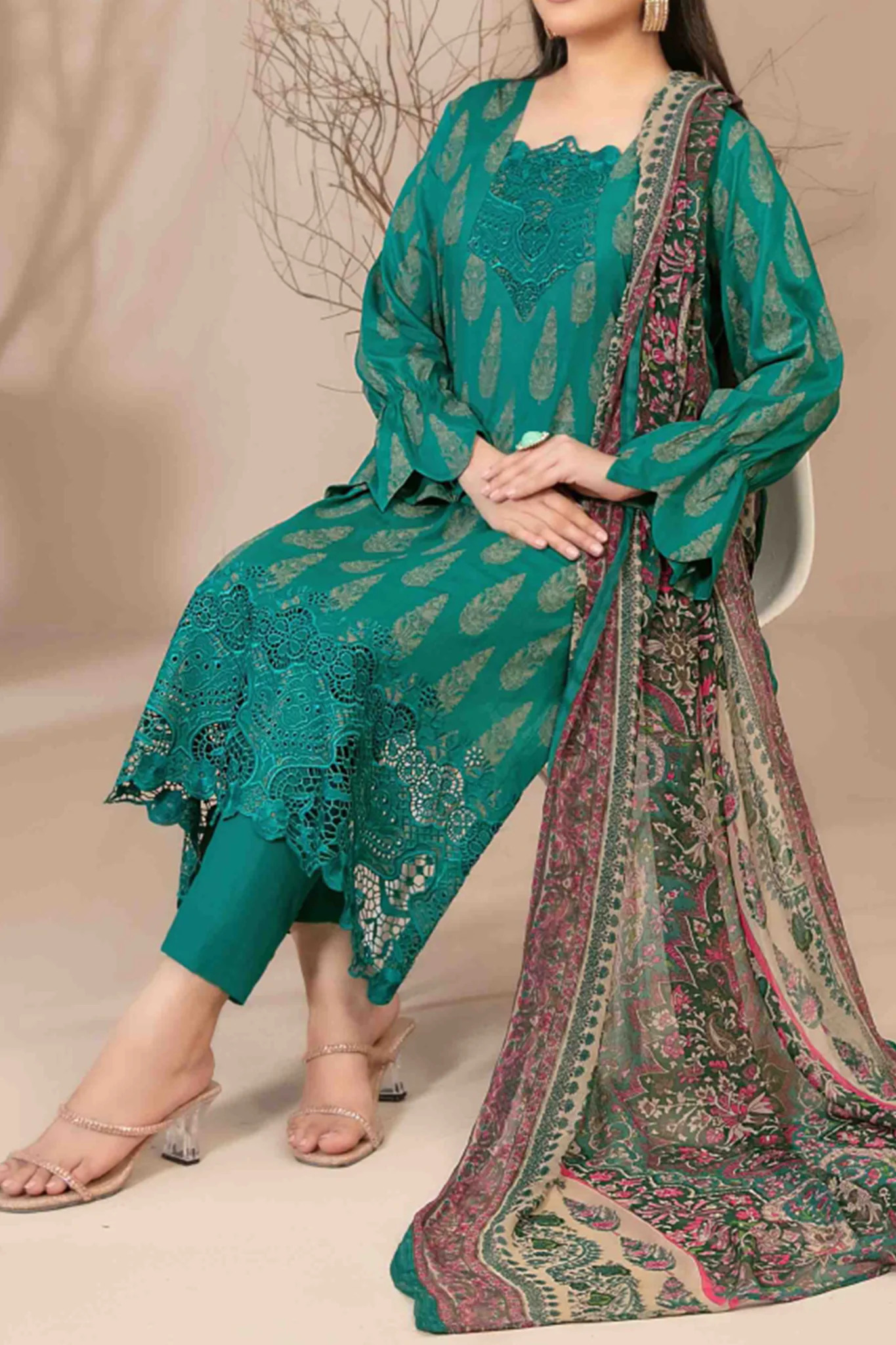 Banah By Tawakkal Unstitched 3 Piece Emb Lawn Suit-D-9118 - Image 2