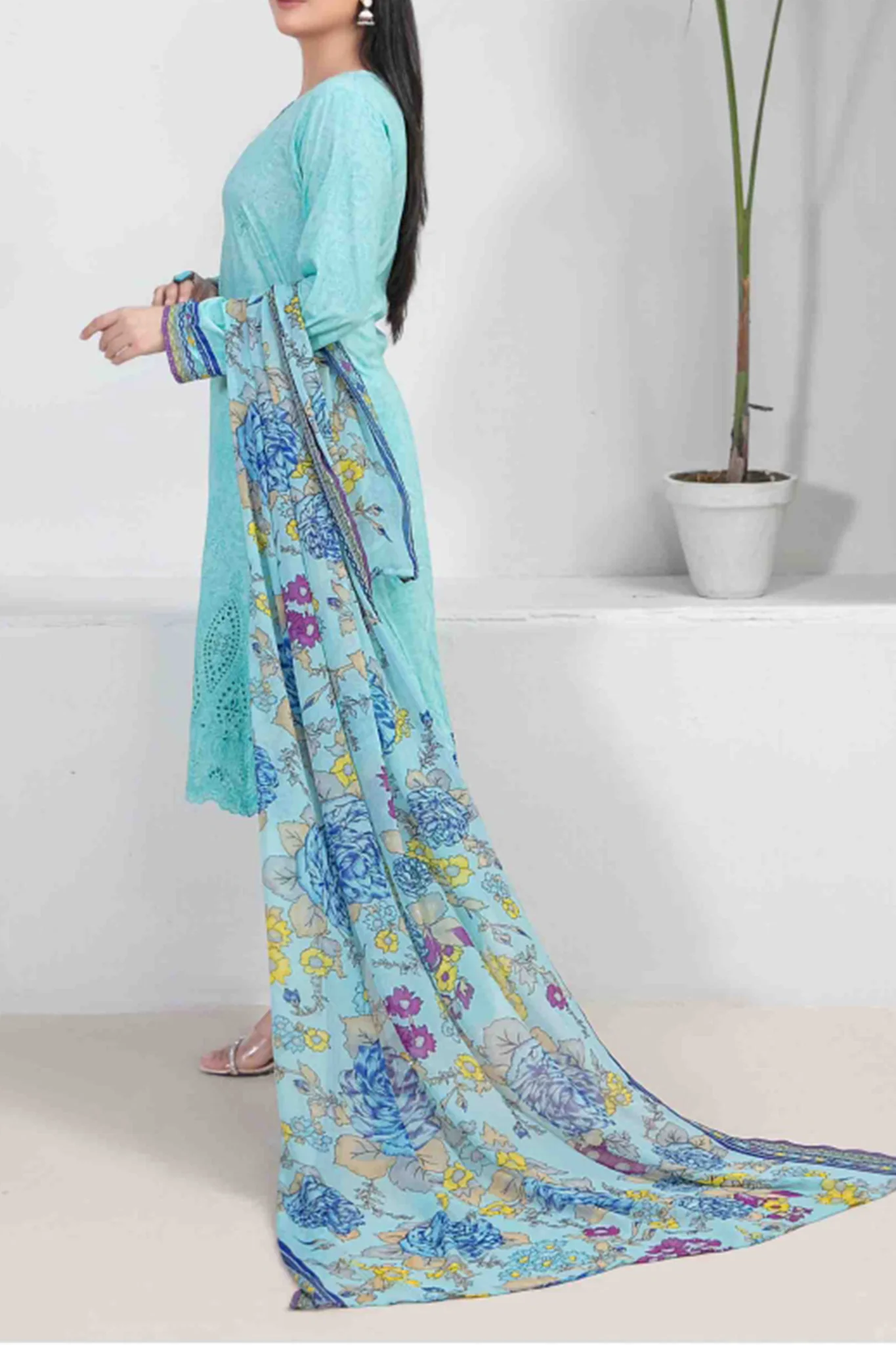 Banah By Tawakkal Unstitched 3 Piece Emb Lawn Suit-D-9119 - Image 3