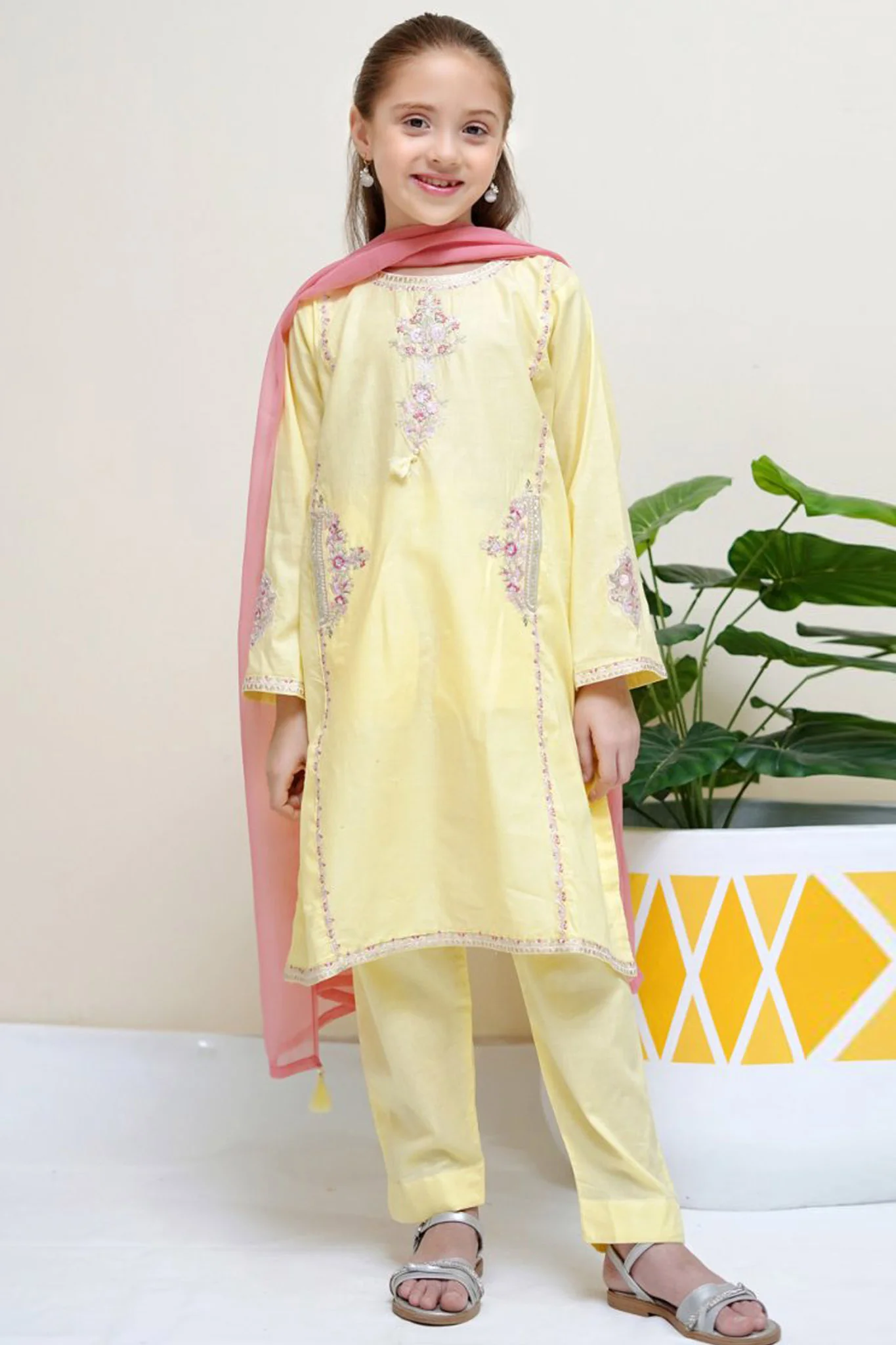 Bari Eid By Shanzey Stitched 3 Piece Emb Cotton Edit Suit-SHK-2502