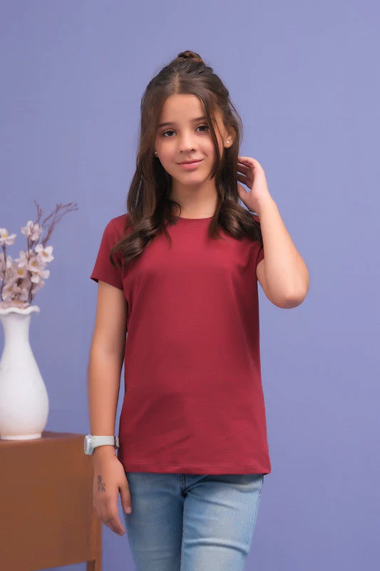 Sprinkles Stitched 1 Piece Summer Shirts Kids Suit-Basic Tee - Maroon