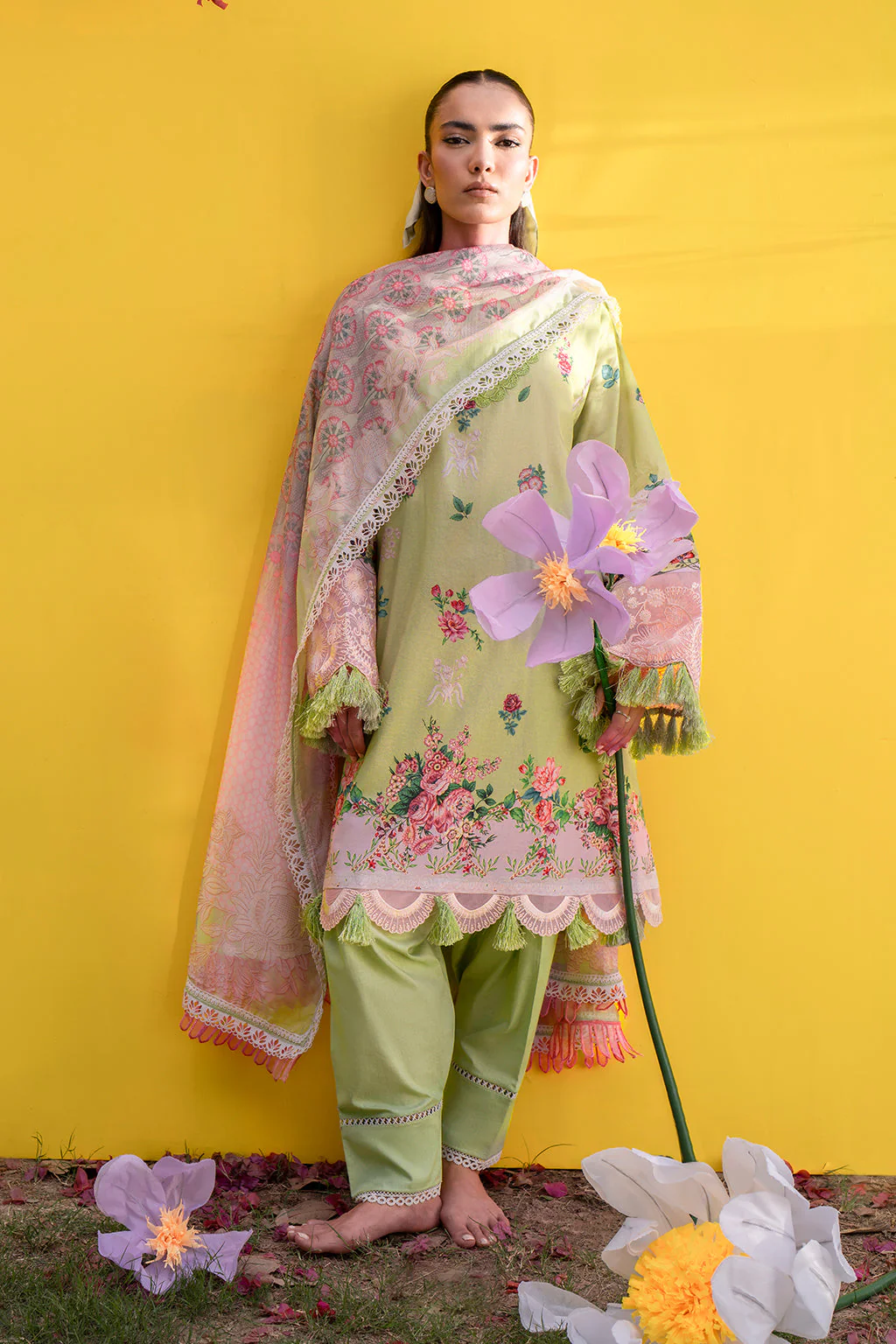Cocktail By Sardinia Unstitched 3 Piece Summer Collection-BASIL - Image 7