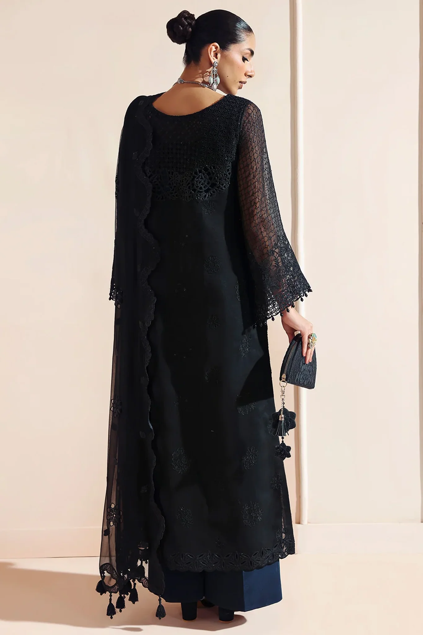 Aymal By Alizeh Unstitched 3 Piece Formals Vol-02 Suit-BCH-2201-Rika-Black - Image 3