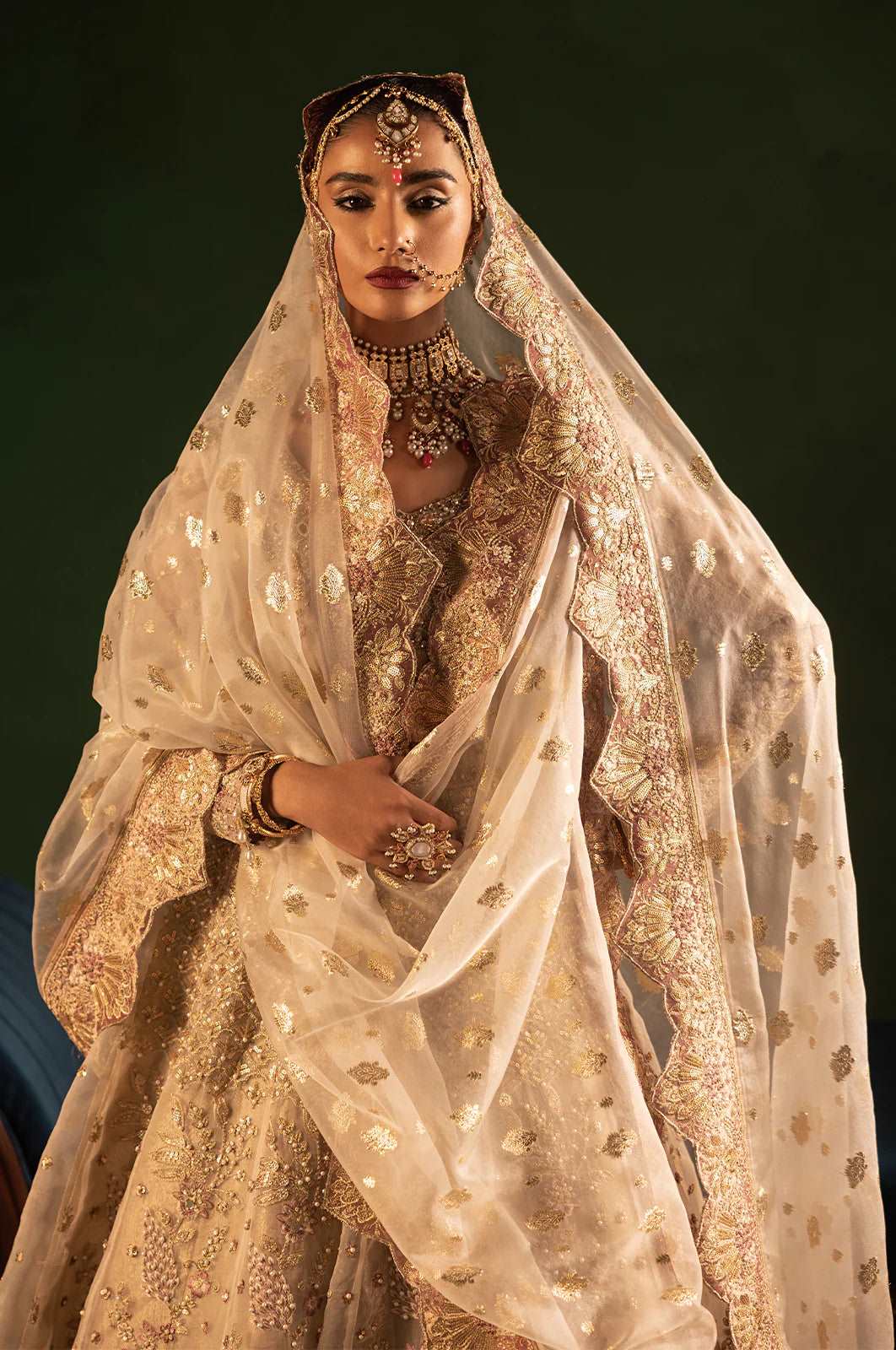 Onora by Diara Couture Unstitched 3 Piece Wedding Suit-BELLA - WC-2-02 - Image 6