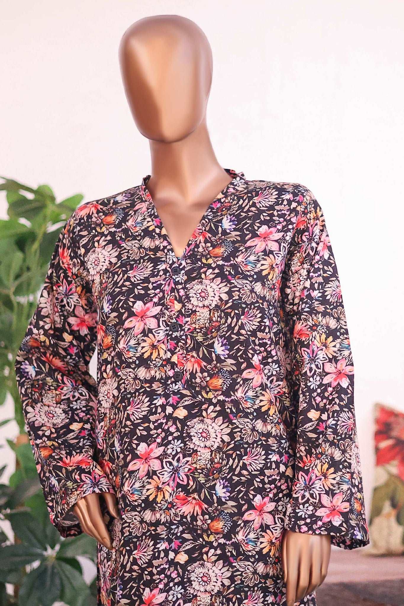 Bin Saeed Stitched 2 Piece Co Ords Cotton Vol-03 Suit-WCK-1083-Black - Image 2