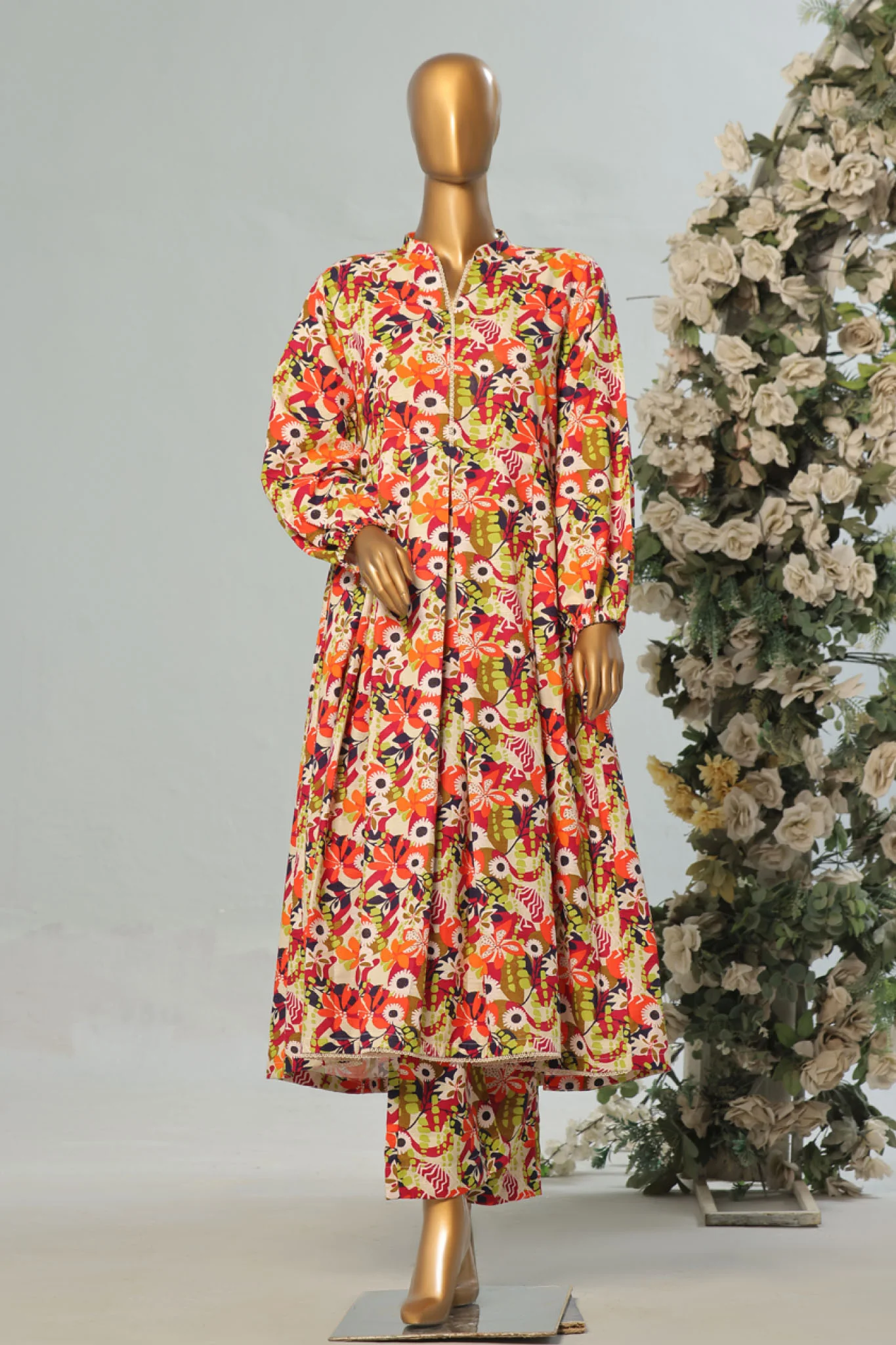 Bin Saeed Stitched 2 Piece Exclusive Printed Khaddar Frocks Vol-01 Suit-WKST-1277-Multi