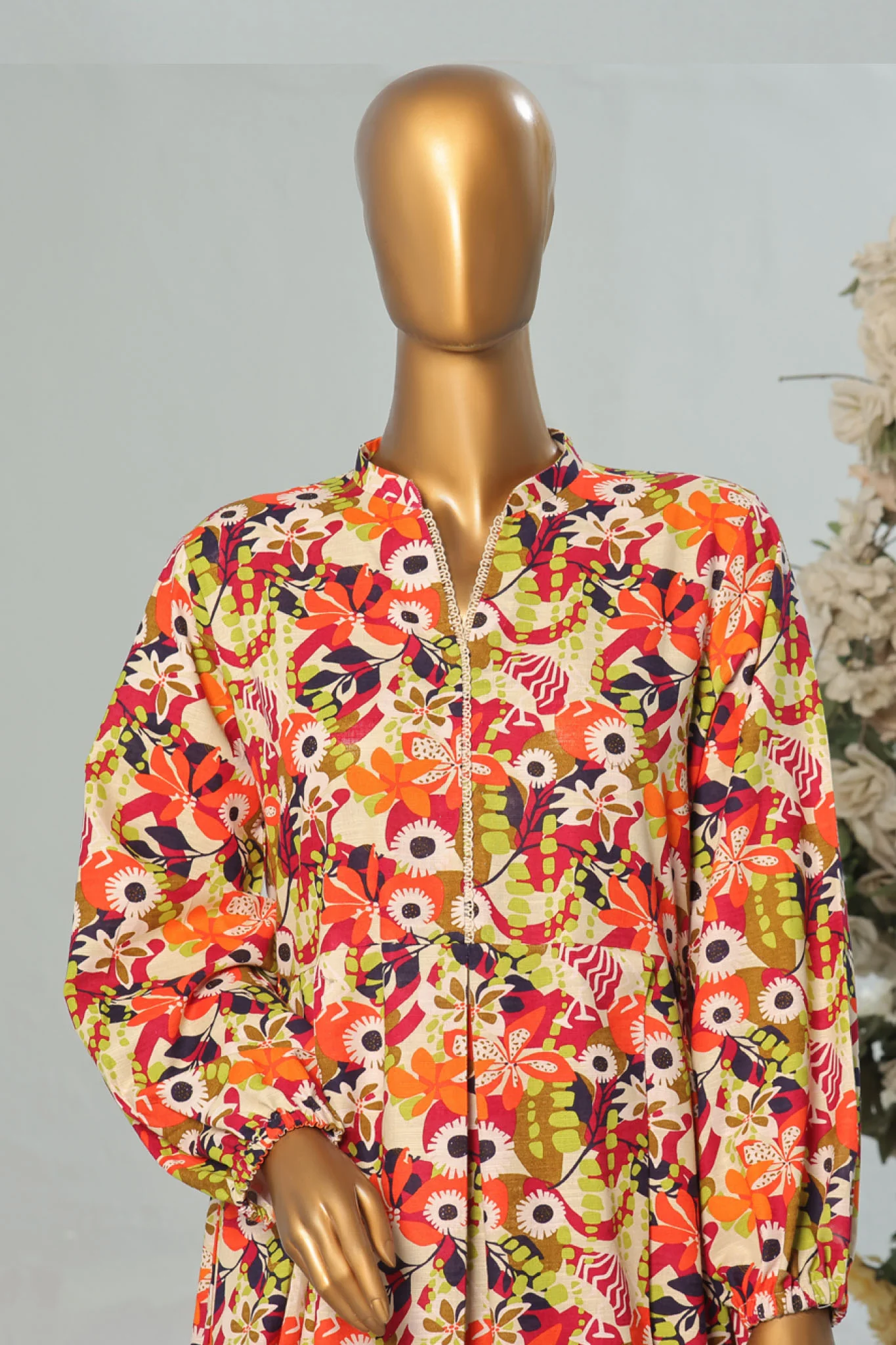 Bin Saeed Stitched 2 Piece Exclusive Printed Khaddar Frocks Vol-01 Suit-WKST-1277-Multi - Image 2