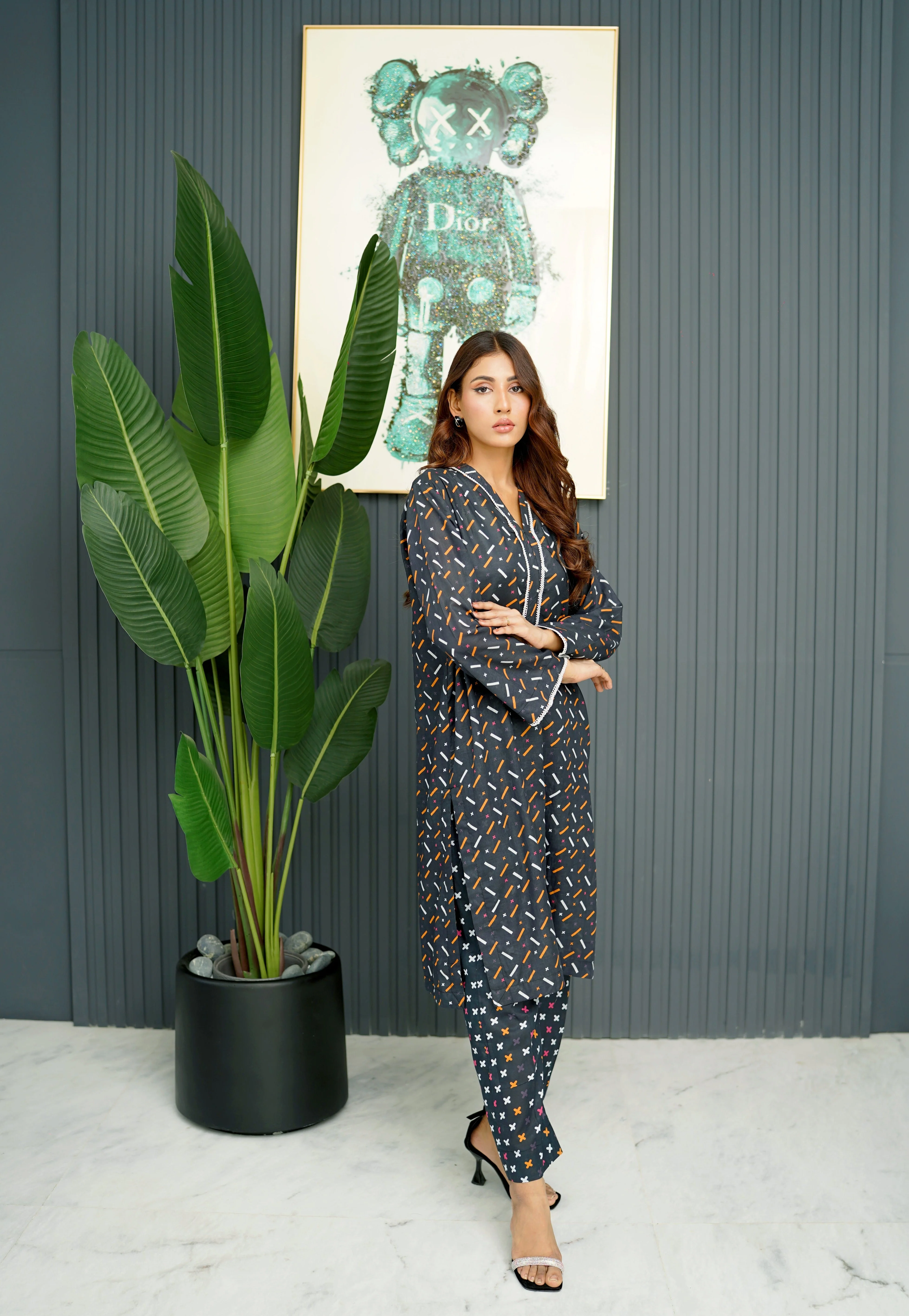 Amal Stitched 2 Piece Summer Lawn Collection-Black Bliss - Image 3