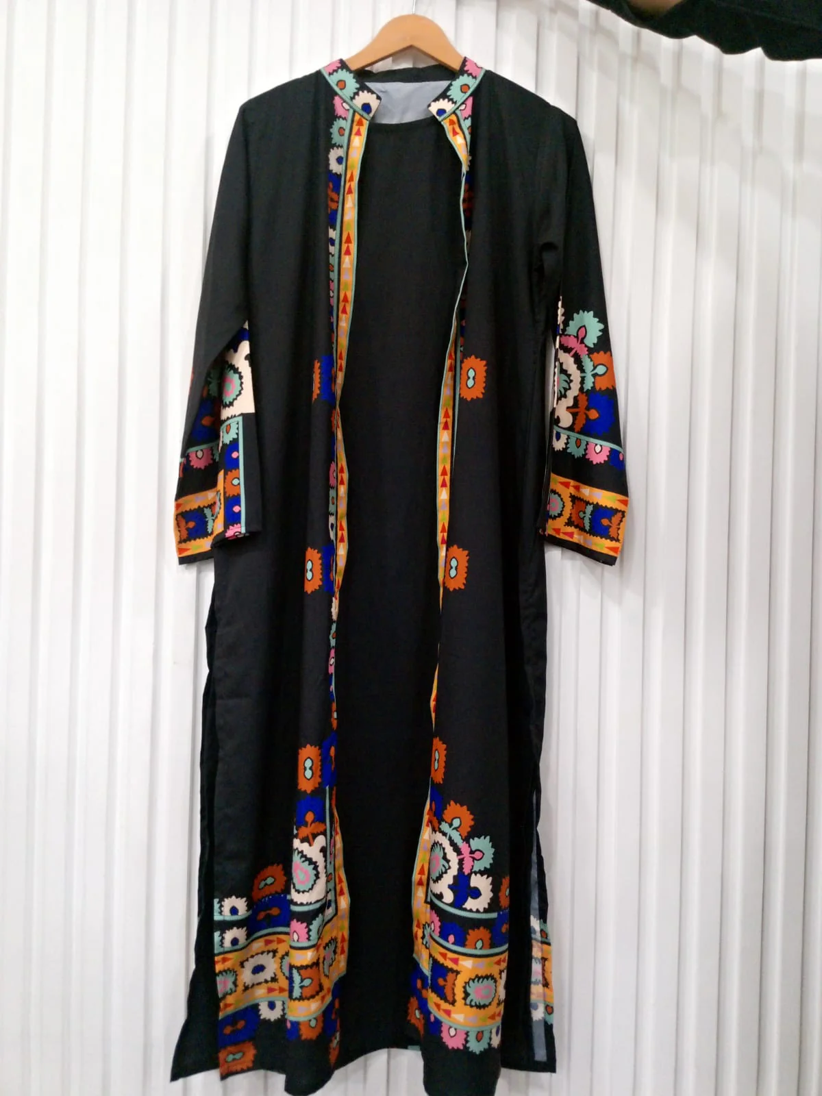Brandlo PK Black Ethnic Print Long Shrug 2-Piece Set (YL 13) - Image 5