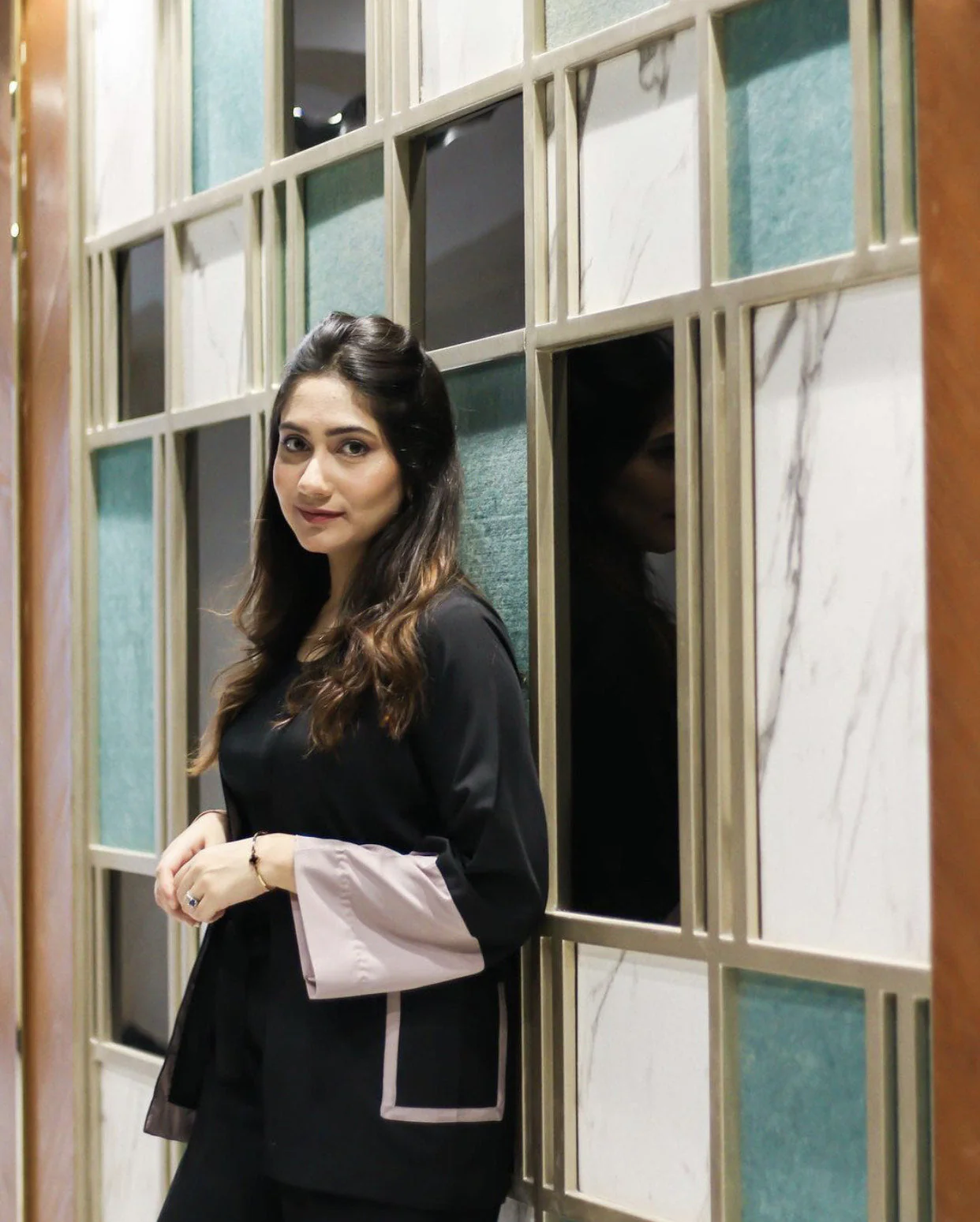 Zauk Stitched 1 Piece Collection-Black Kimono - Image 3