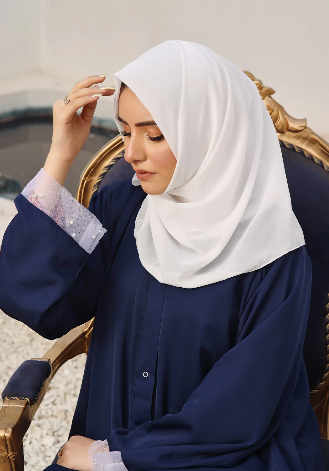 Abaya.Pk Majestic Azure Abaya - Image 3