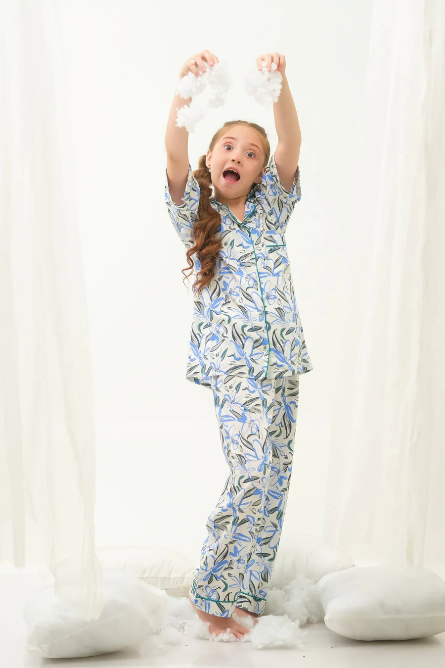 Sprinkles Stitched 2 Piece Winter Night Suit Kids Suit-Bluegrass Blossom - Night Suit - 2pcs - Image 7