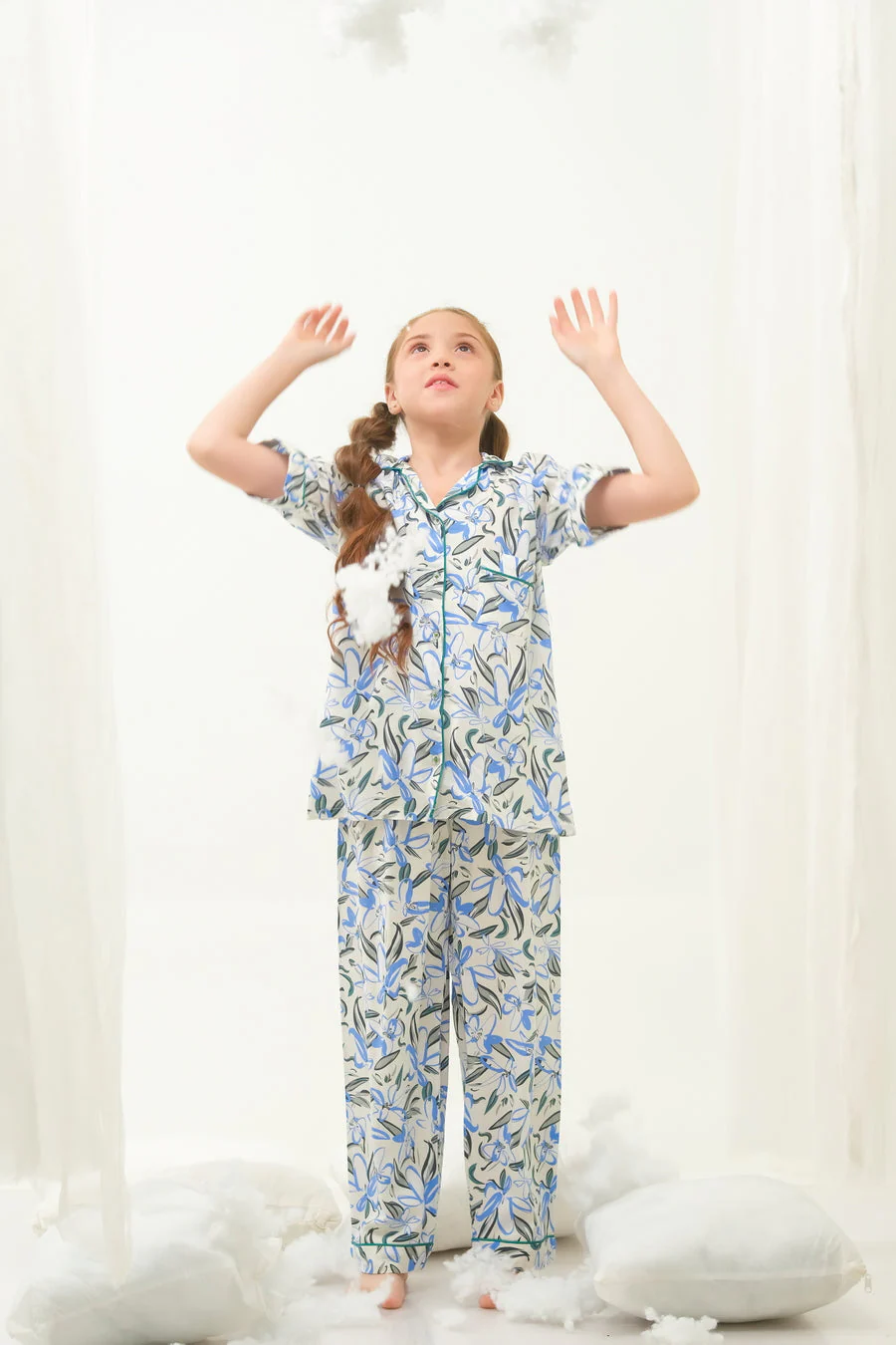 Sprinkles Stitched 2 Piece Winter Night Suit Kids Suit-Bluegrass Blossom - Night Suit - 2pcs - Image 9